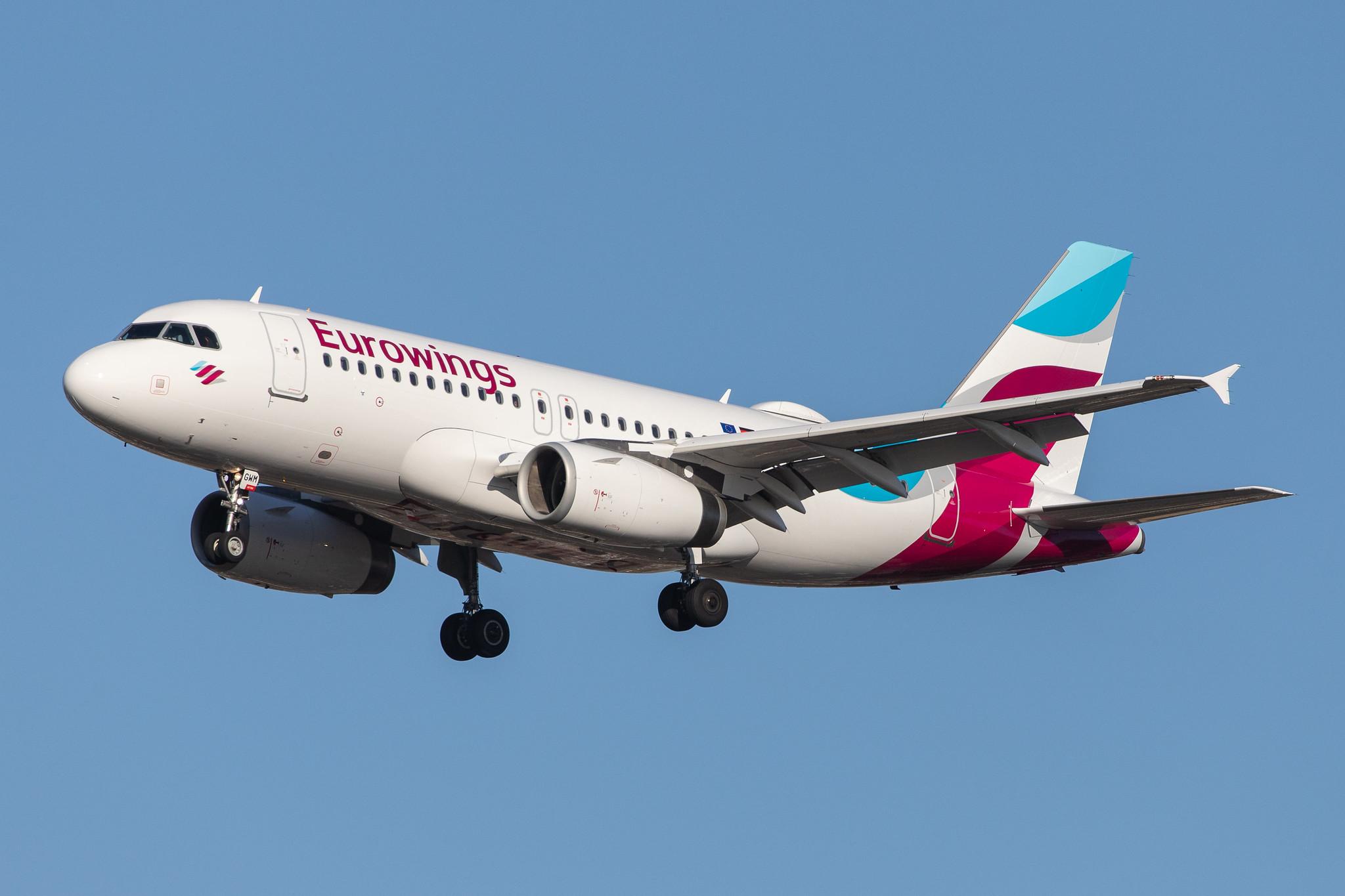 London Heathrow Airport: Eurowings (EW / EWG) |  Airbus A319-132 A319 | D-AGWM | MSN 3839