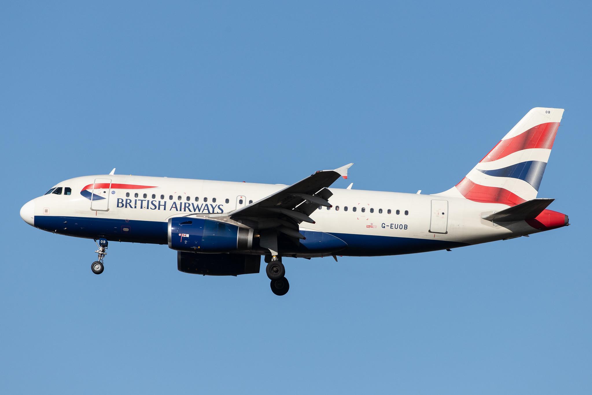 London Heathrow Airport: British Airways (BA / BAW) |  Airbus A319-131 A319 | G-EUOB | MSN 1529