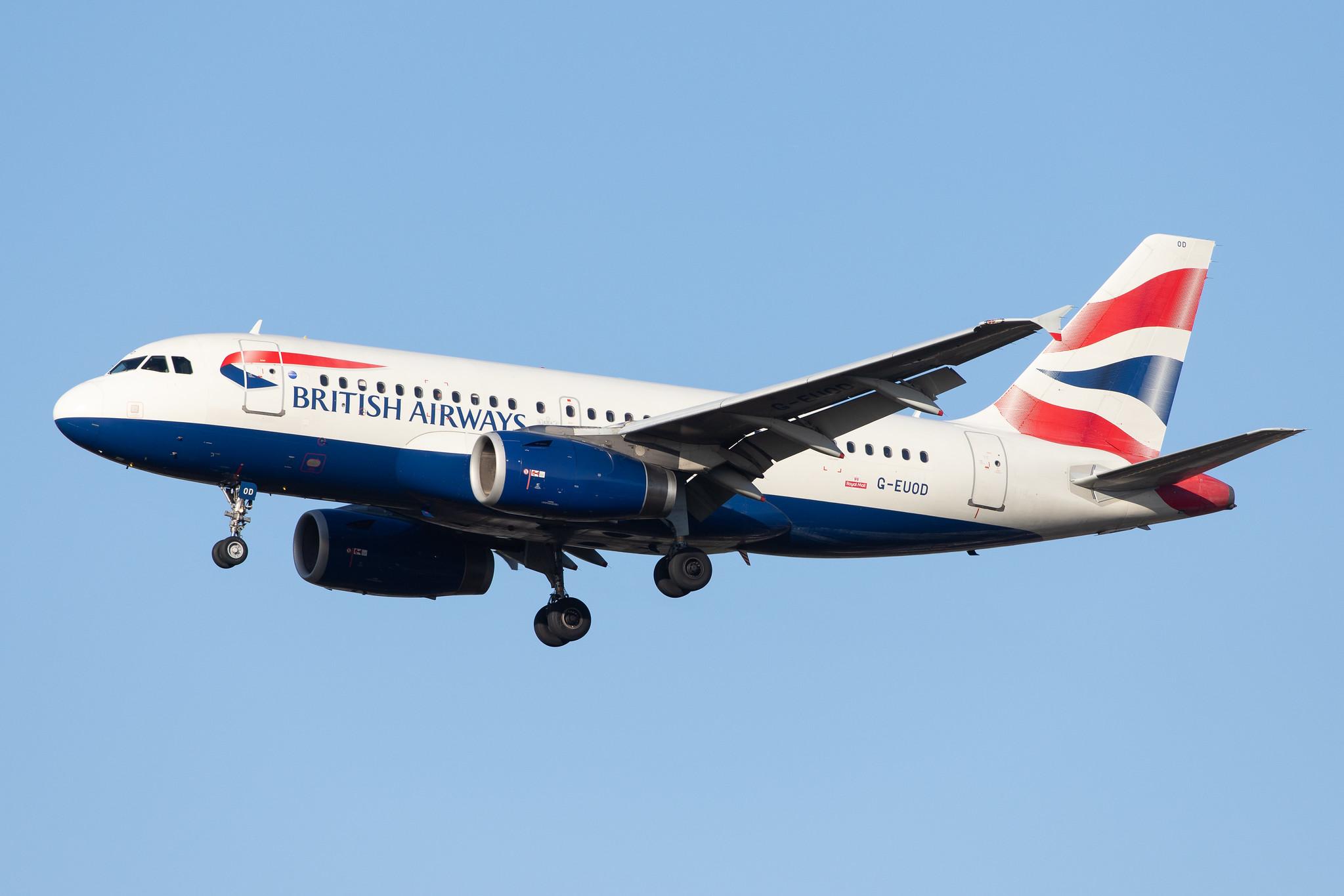 London Heathrow Airport: British Airways (BA / BAW) |  Airbus A319-131 A319 | G-EUOD | MSN 1558