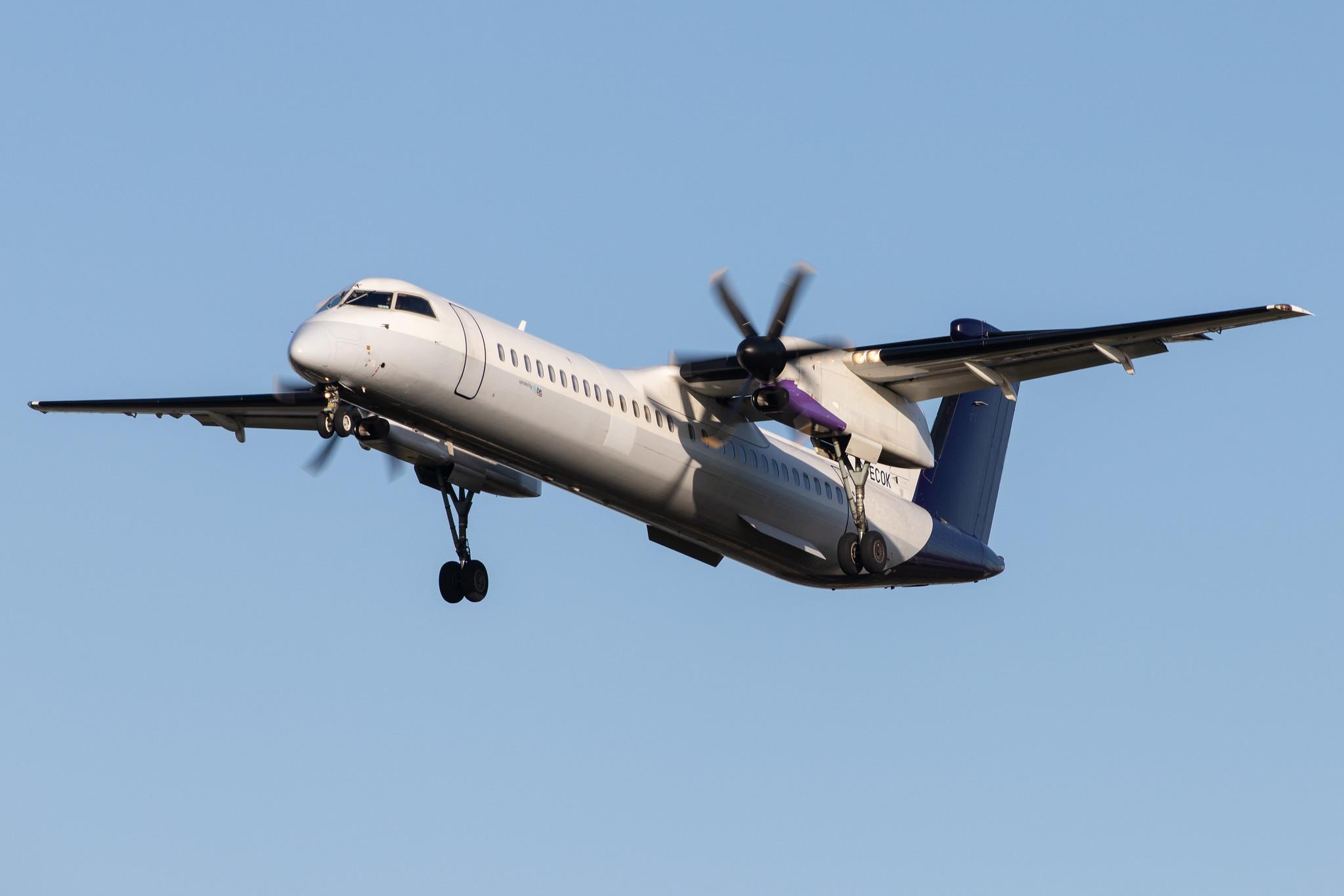 London Heathrow Airport: Flybe (BE / BEE) |  De Havilland Canada Dash 8-400 DH8D | G-ECOK | MSN 4230