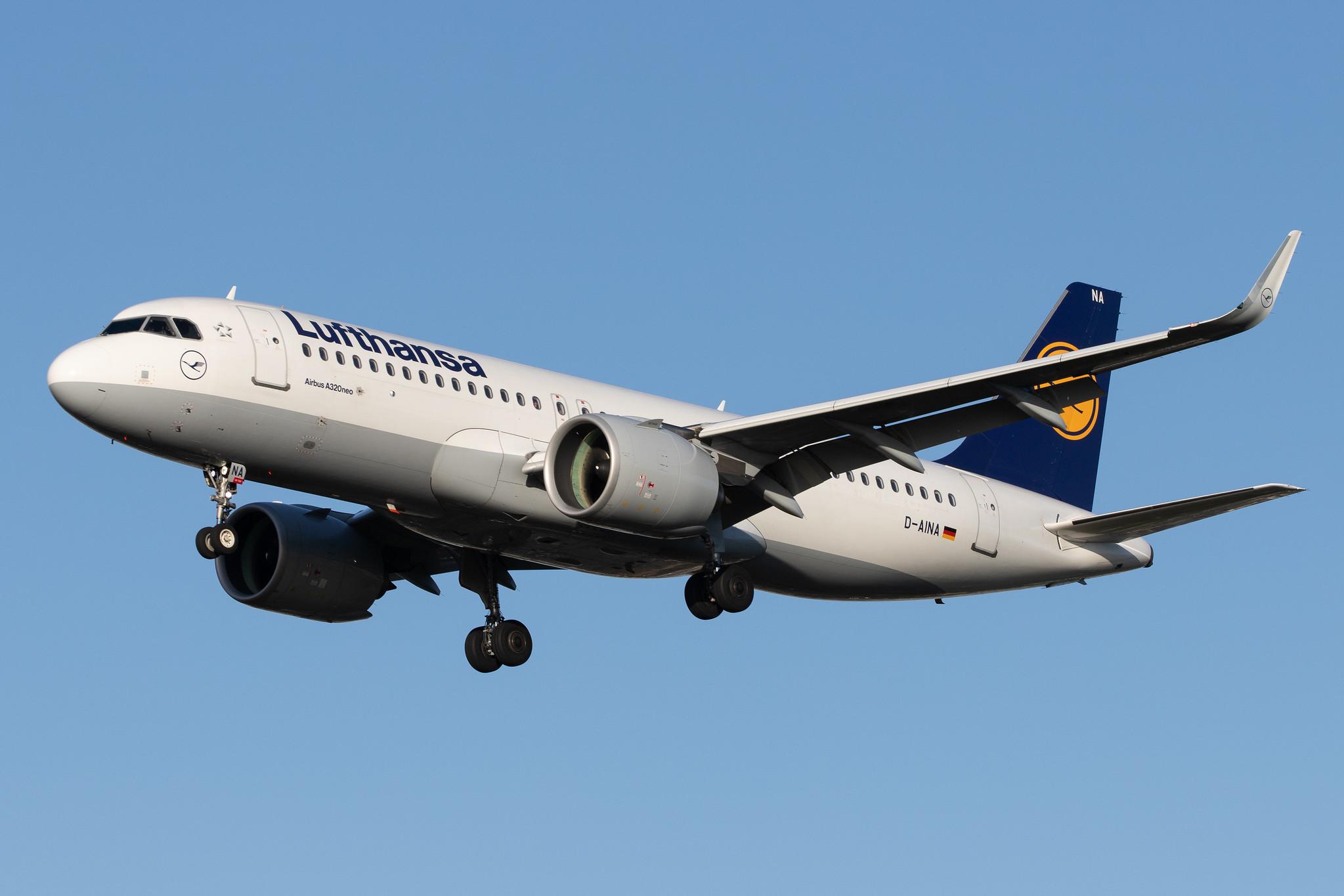 London Heathrow Airport: Lufthansa (LH / DLH) |  Airbus A320-271N A20N | D-AINA | MSN 6801