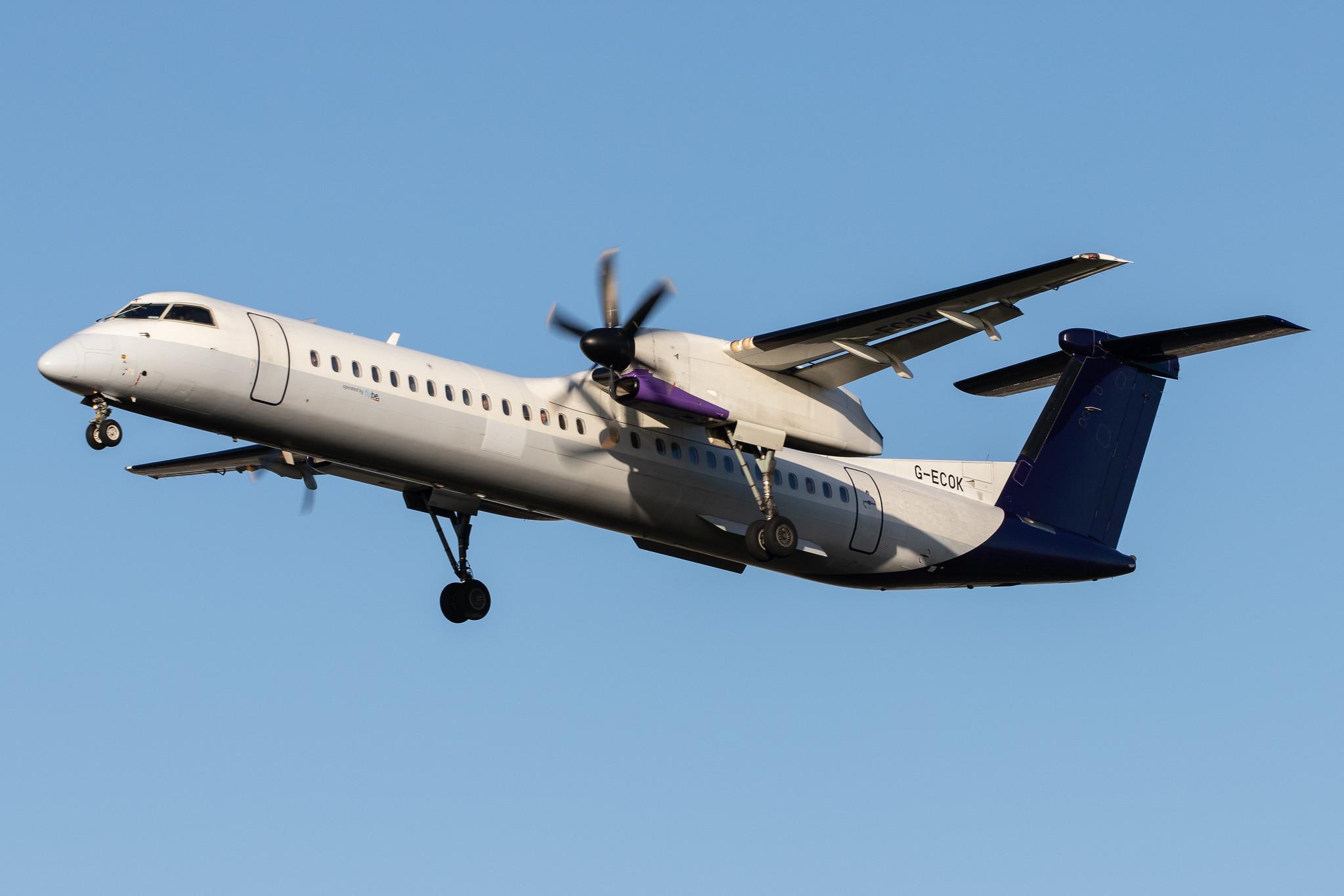 London Heathrow Airport: Flybe (BE / BEE) |  De Havilland Canada Dash 8-400 DH8D | G-ECOK | MSN 4230