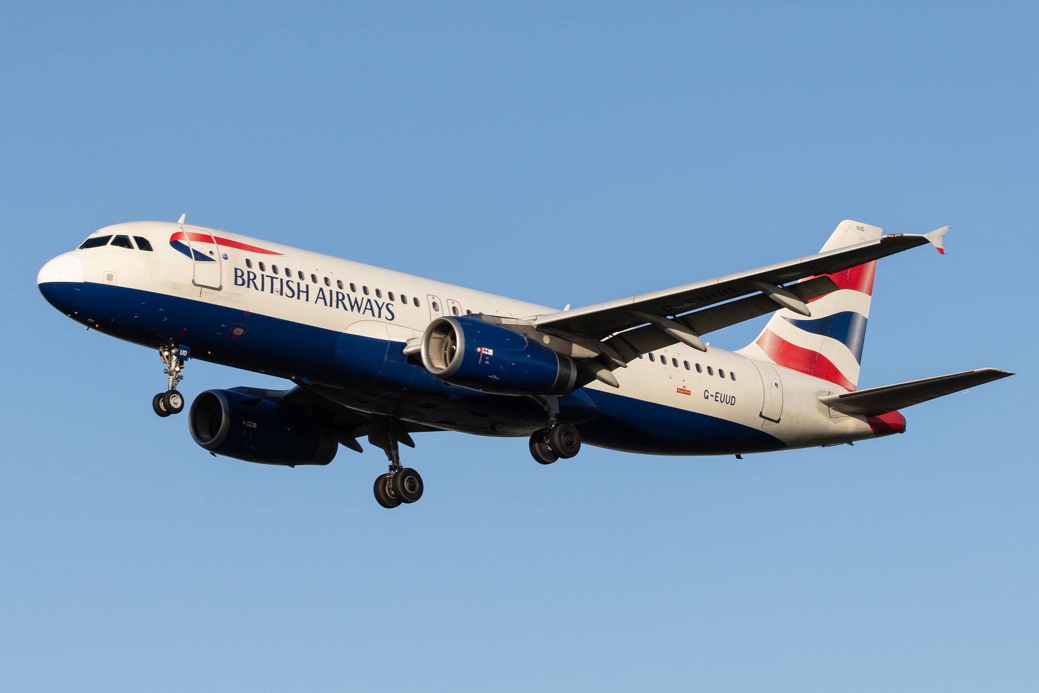 London Heathrow Airport: British Airways (BA / BAW) |  Airbus A320-232 A320 | G-EUUD | MSN 1760