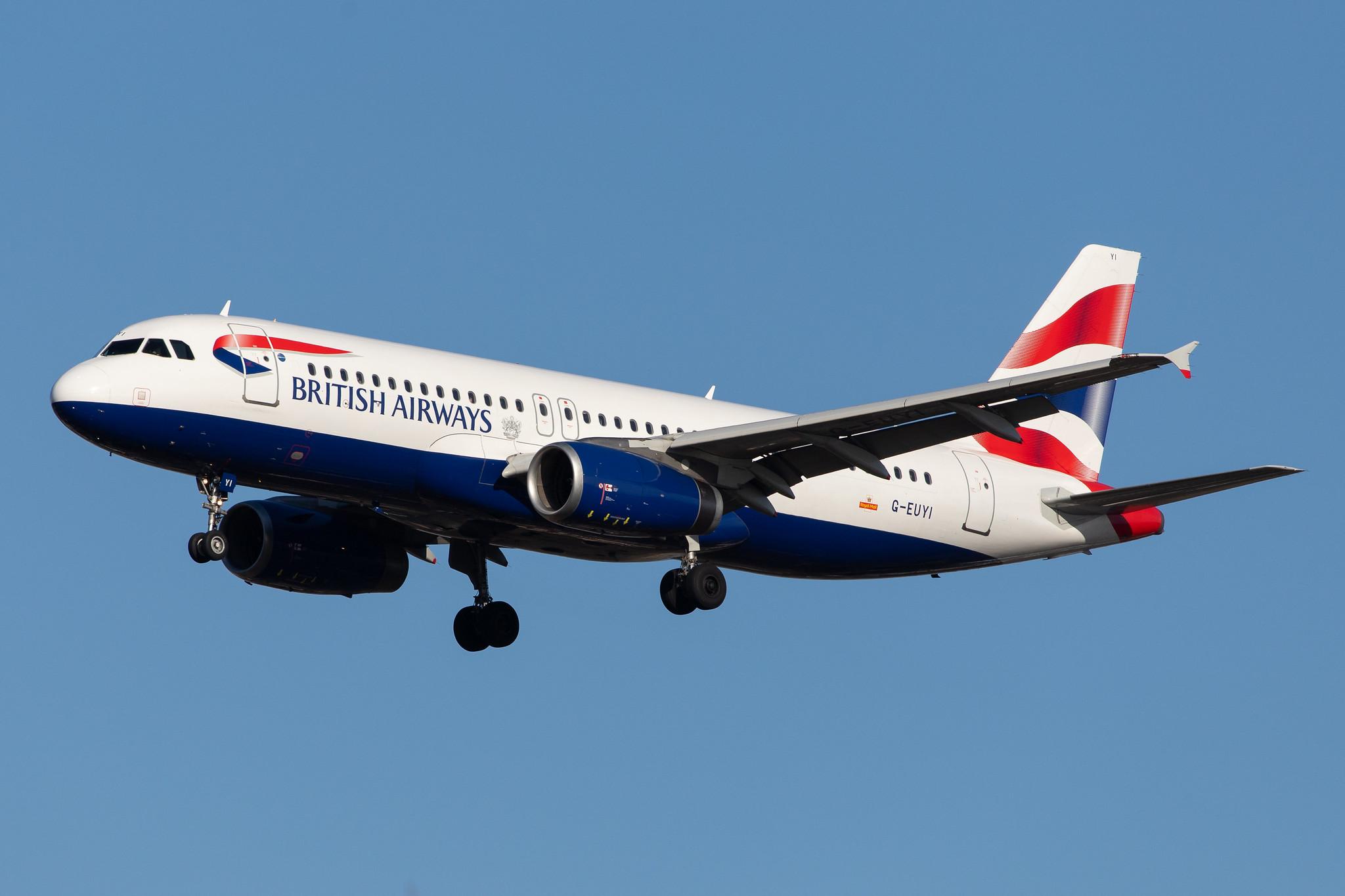 London Heathrow Airport: British Airways (BA / BAW) |  Airbus A320-232 A320 | G-EUYI | MSN 4306