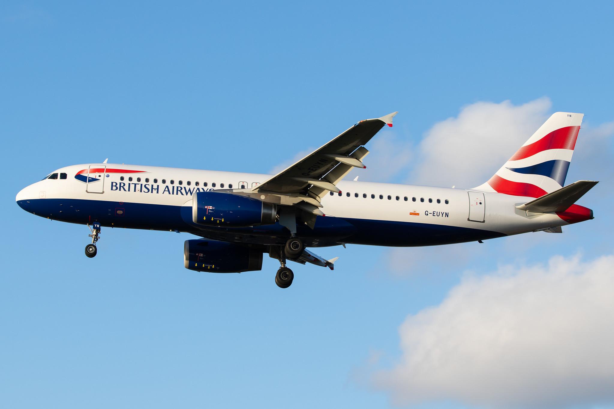 London Heathrow Airport: British Airways (BA / BAW) |  Airbus A320-232 A320 | G-EUYN | MSN 4975