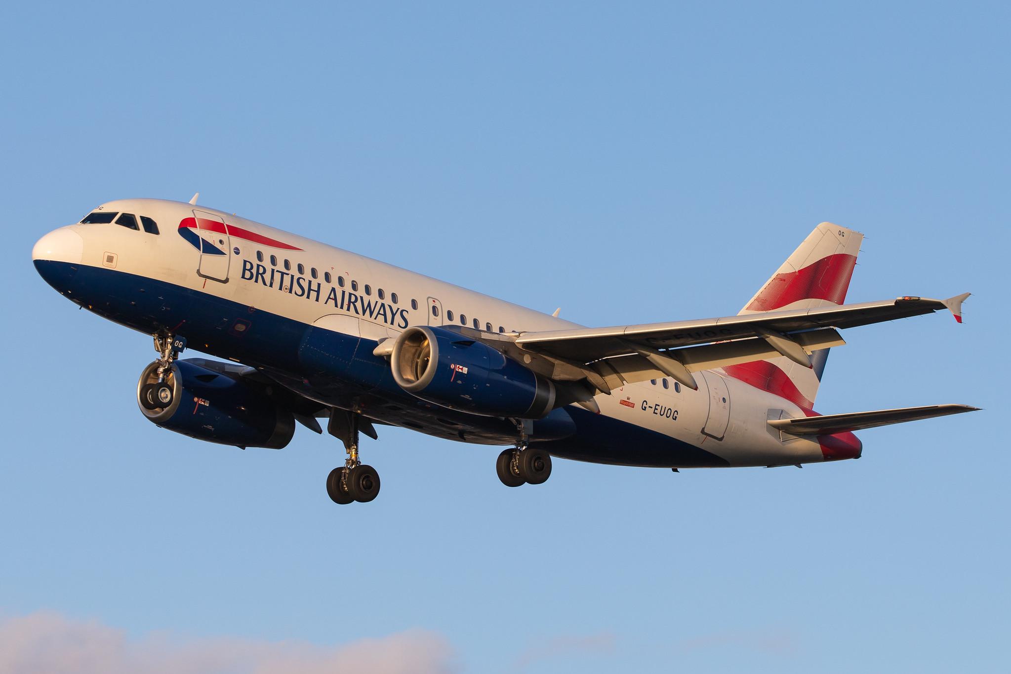 London Heathrow Airport: British Airways (BA / BAW) |  Airbus A319-131 A319 | G-EUOG | MSN 1594