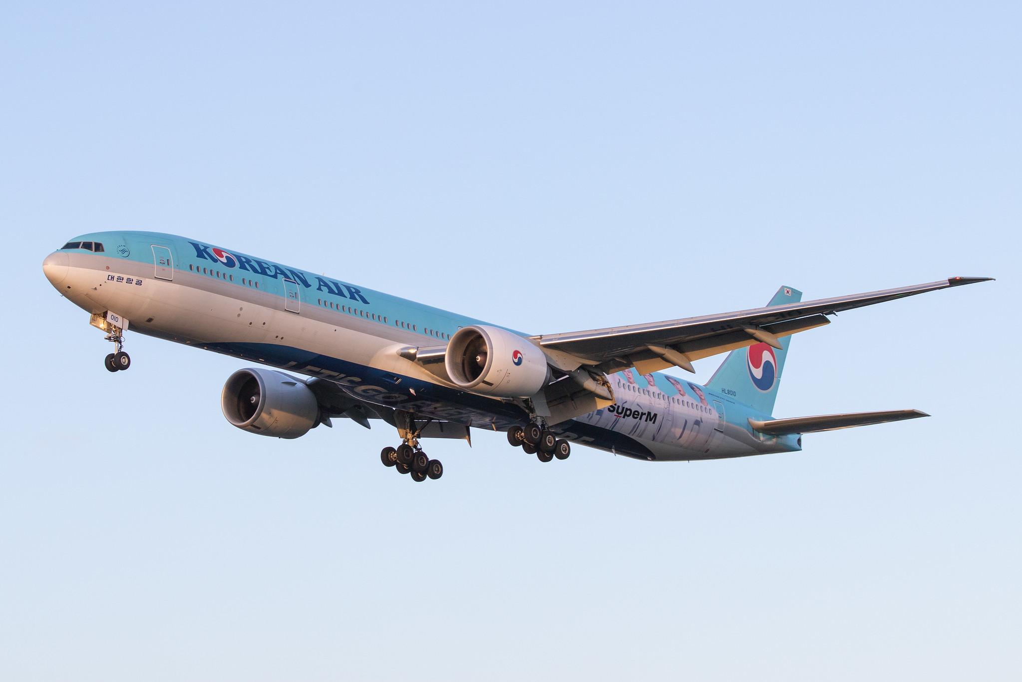 London Heathrow Airport: Korean Air (KE / KAL) |  Livery: SuperM Livery |  Boeing 777-3B5(ER) B77W | HL8010 | MSN 42120