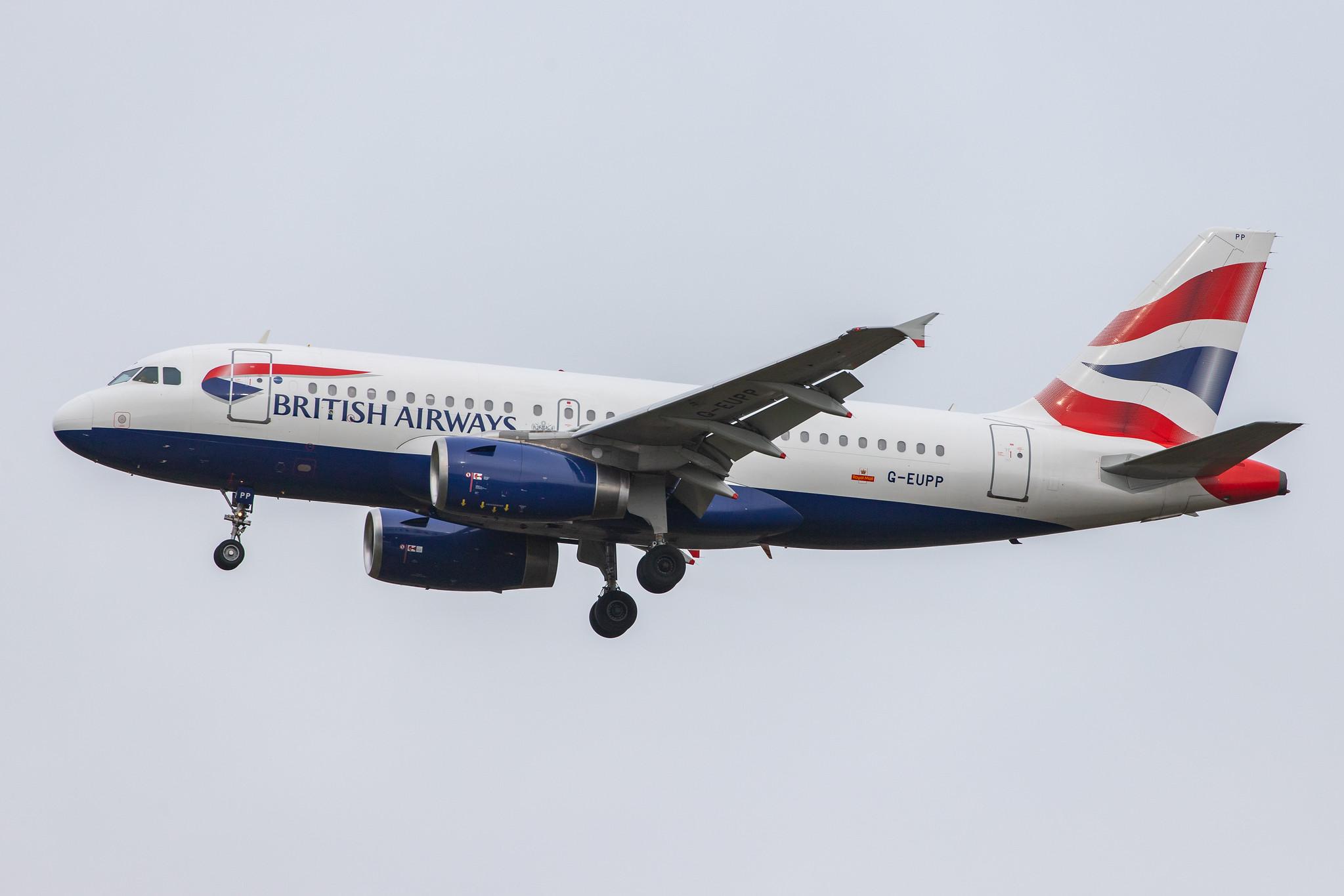 London Heathrow Airport: British Airways (BA / BAW) |  Airbus A319-131 A319 | G-EUPP | MSN 1295