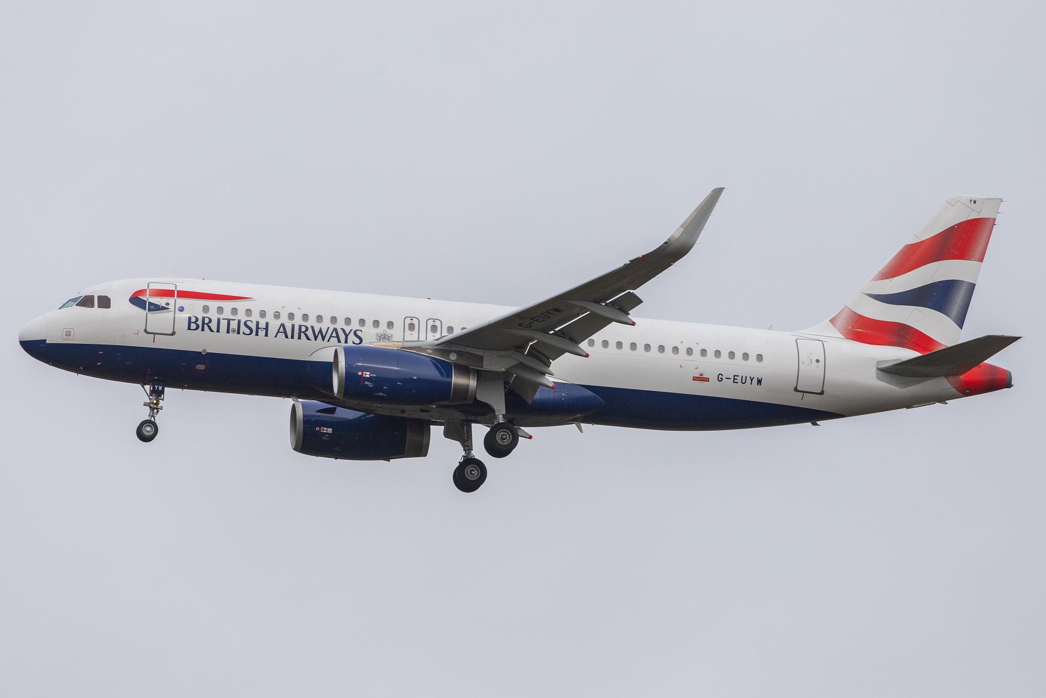 London Heathrow Airport: British Airways (BA / BAW) |  Airbus A320-232 A320 | G-EUYW | MSN 6129