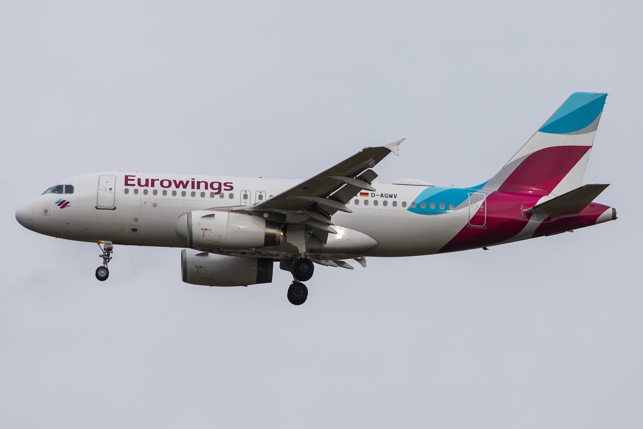 London Heathrow Airport: Eurowings (EW / EWG) |  Airbus A319-132 A319 | D-AGWV | MSN 5467