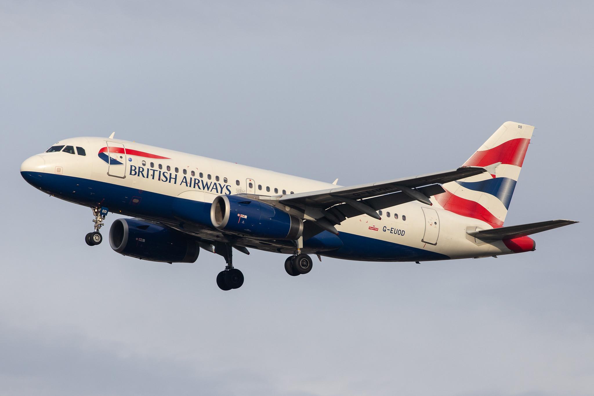 London Heathrow Airport: British Airways (BA / BAW) |  Airbus A319-131 A319 | G-EUOD | MSN 1558