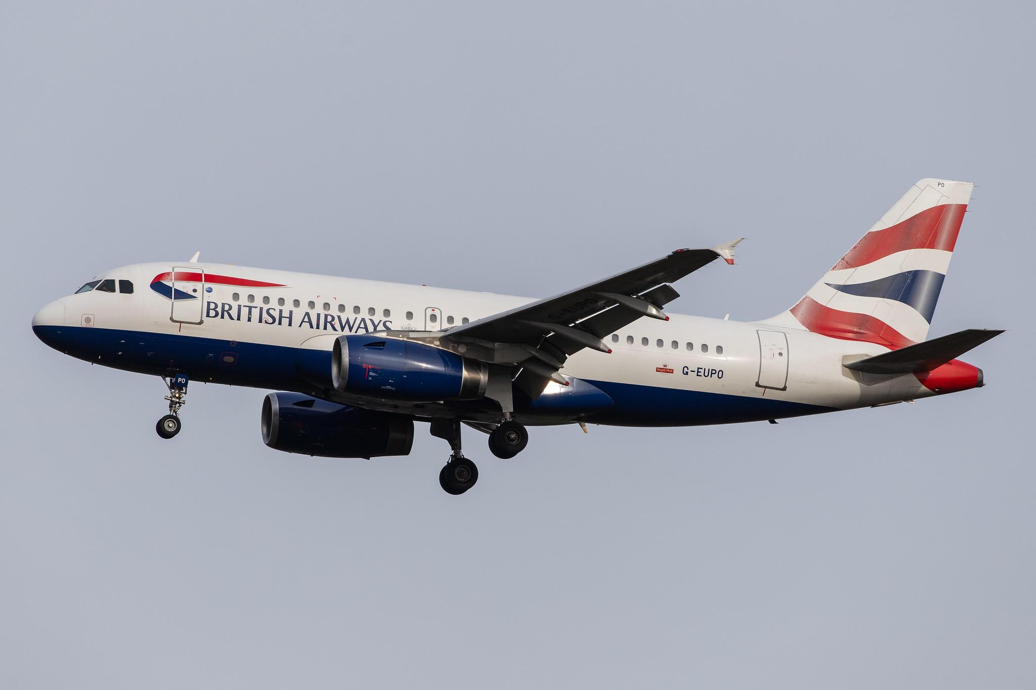 London Heathrow Airport: British Airways (BA / BAW) |  Airbus A319-131 A319 | G-EUPO | MSN 1279