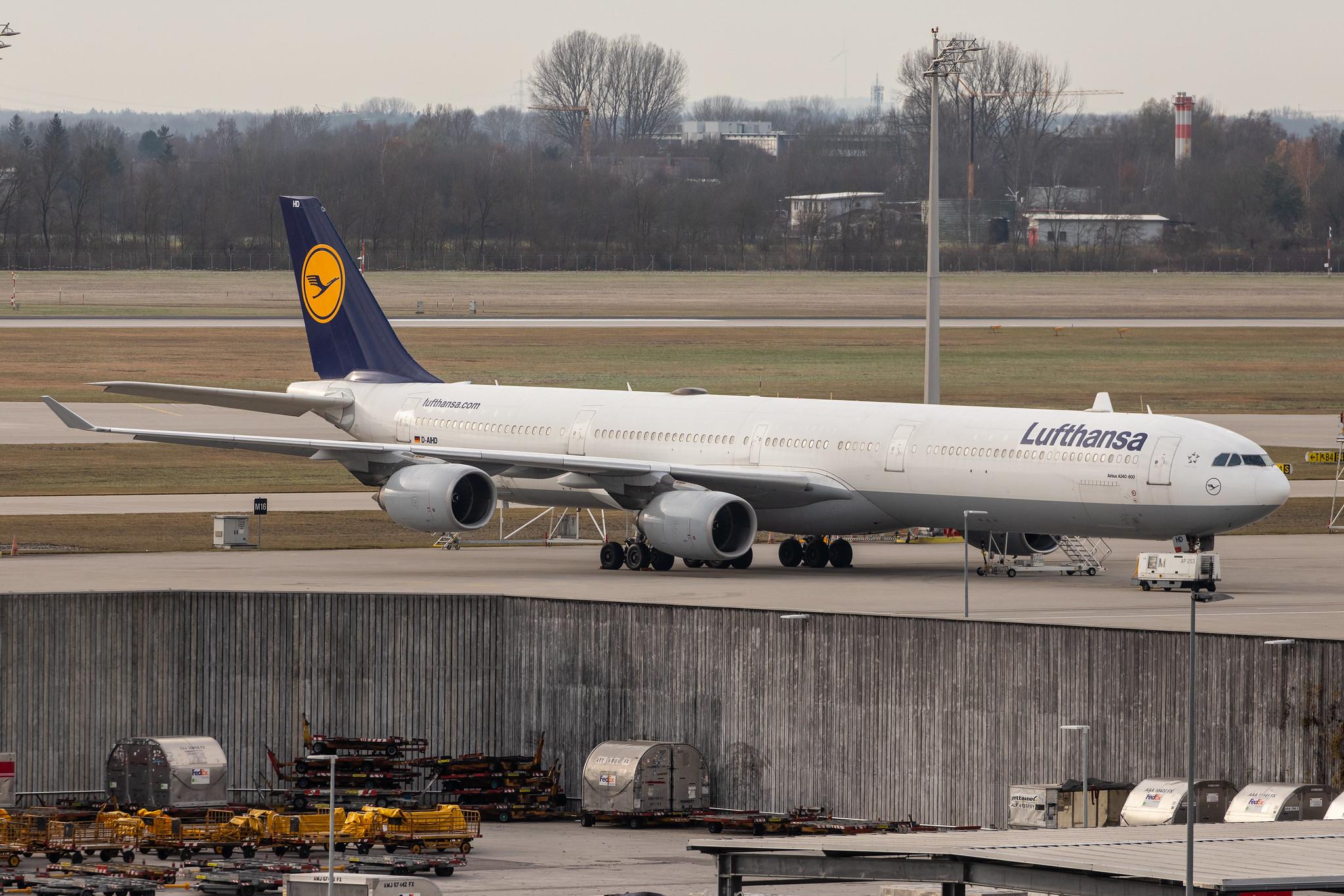 Munich Airport: Lufthansa (LH / DLH) |  Airbus A340-642 A346 | D-AIHD | MSN 0537