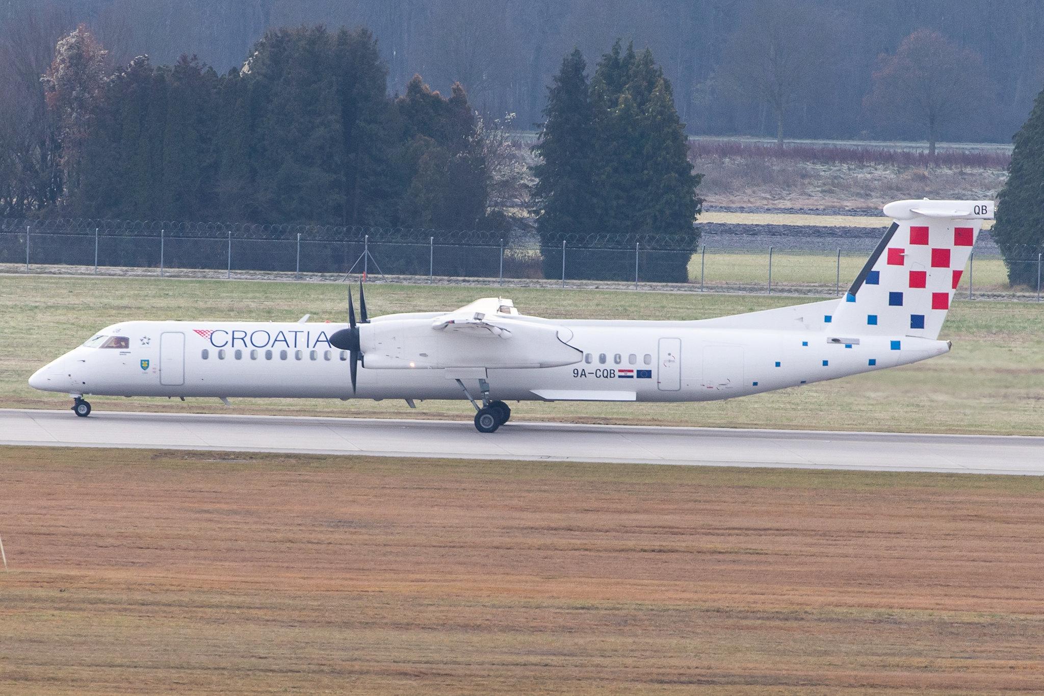 Munich Airport: Croatia Airlines (OU / CTN) |  De Havilland Canada Dash 8-400 DH8D | 9A-CQB | MSN 4211