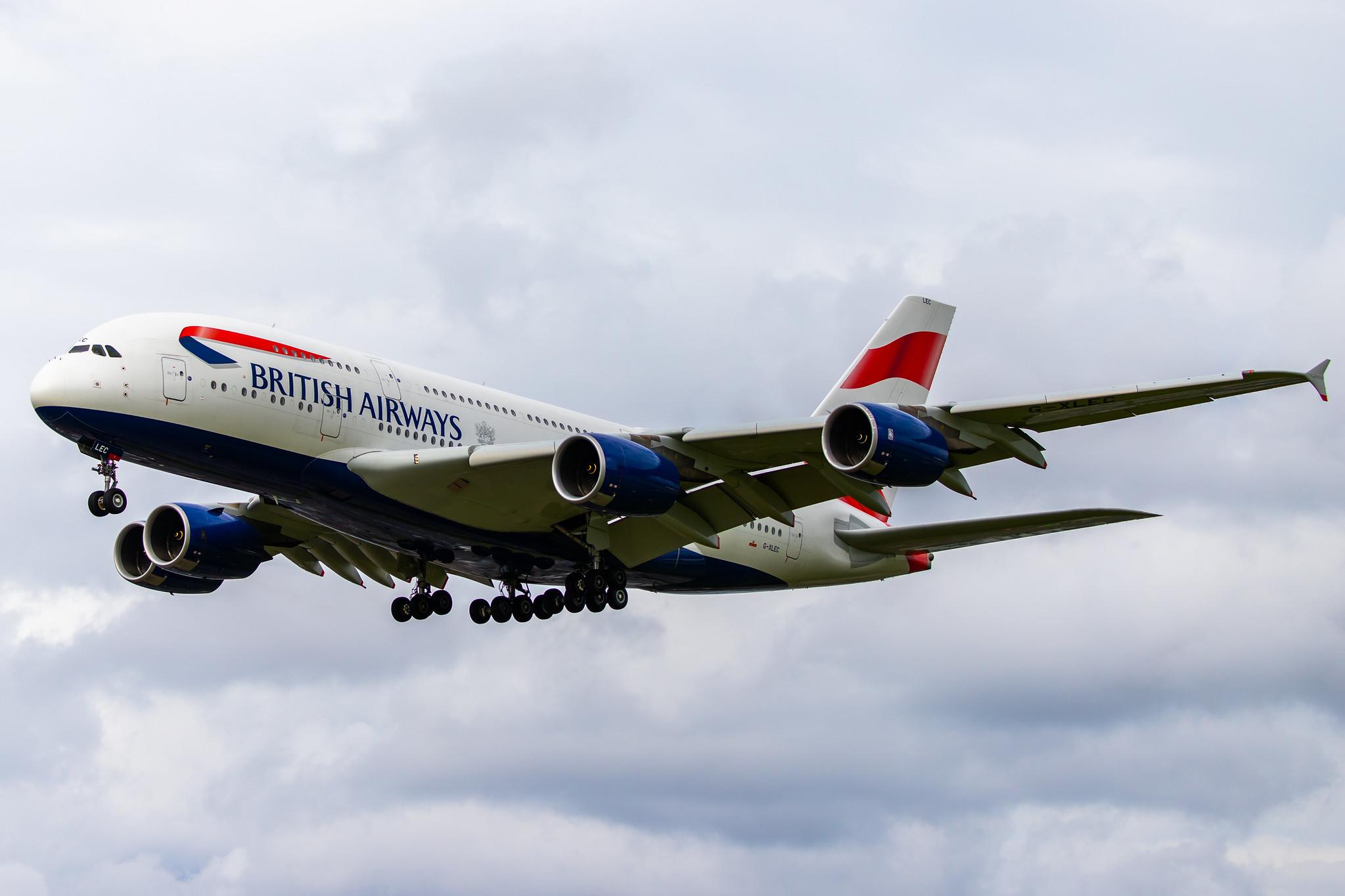 London Heathrow Airport: British Airways (BA / BAW) |  Airbus A380-841 A388 | G-XLEC | MSN 124