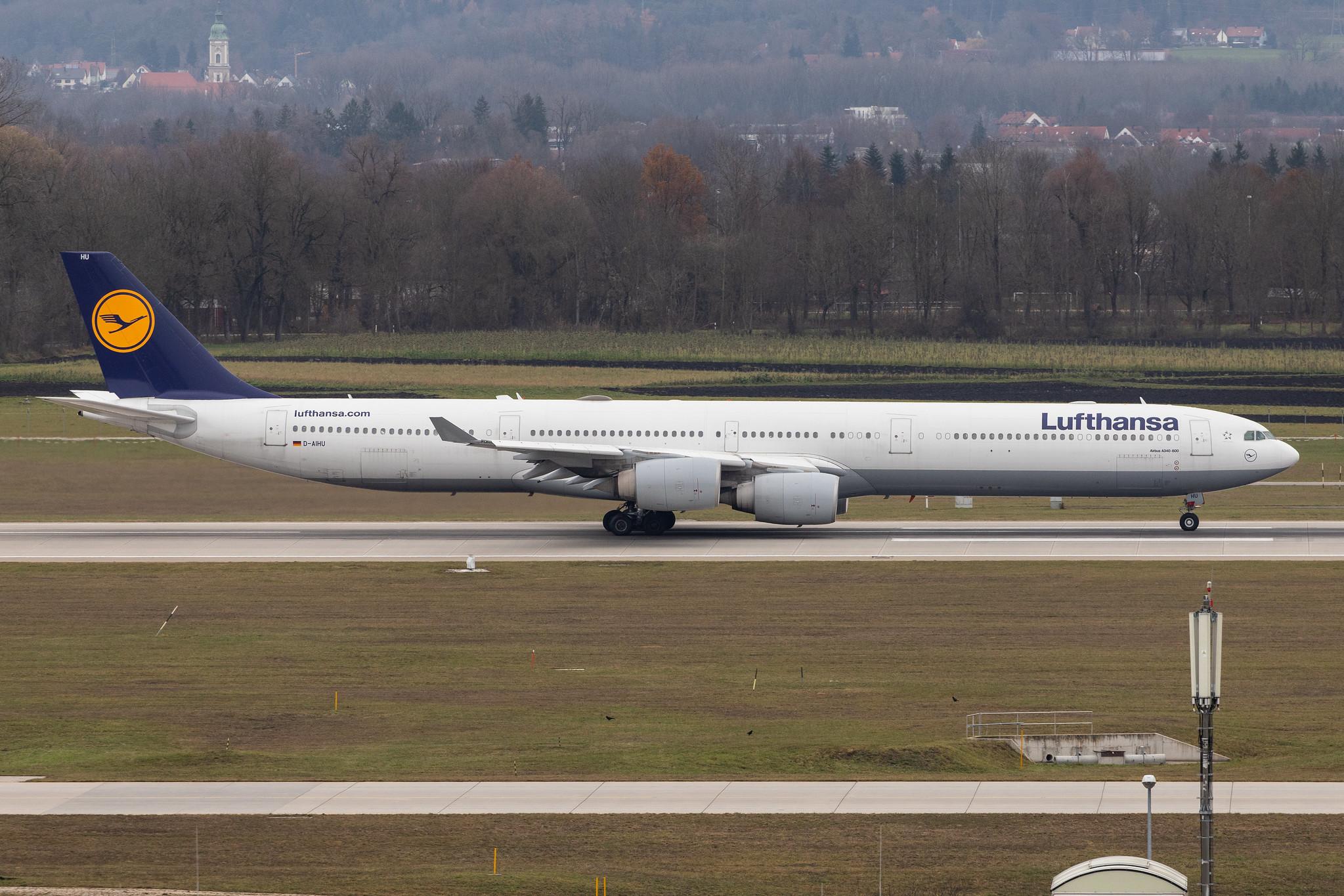 Munich Airport: Lufthansa (LH / DLH) |  Airbus A340-642 A346 | D-AIHU | MSN 0848