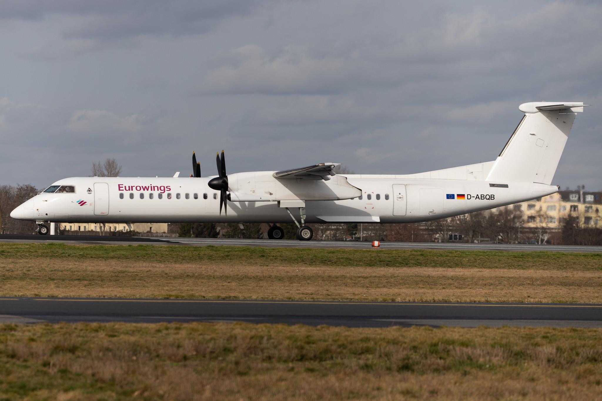 Flughafen Berlin Tegel (TXL): Eurowings (EW / EWG) | Operator: Luftfahrtgesellschaft Walter |  De Havilland Canada Dash 8-400 DH8D | D-ABQB | MSN 4226