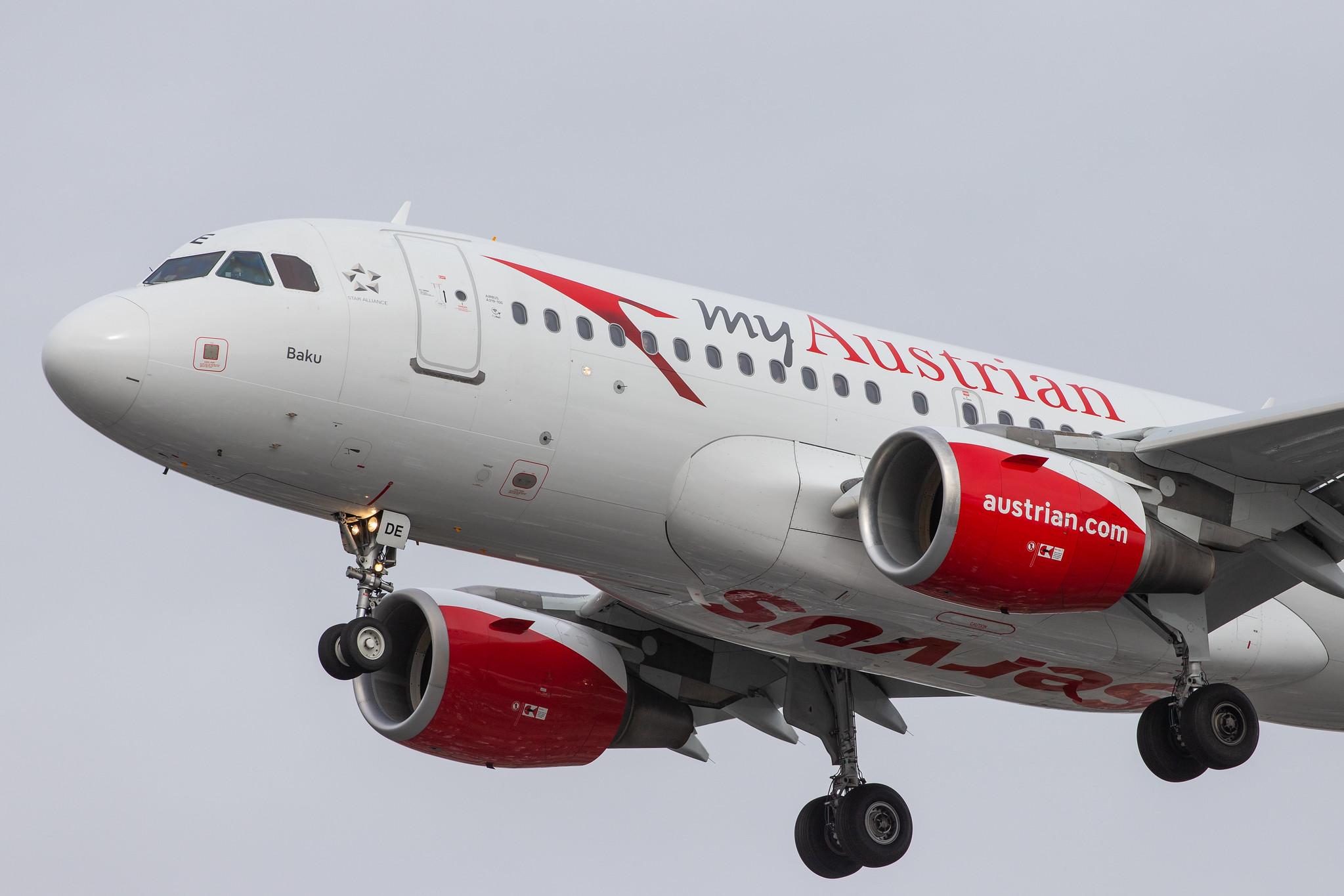 London Heathrow Airport: Austrian Airlines (OS / AUA) |  Airbus A319-112 A319 | OE-LDE | MSN 2494