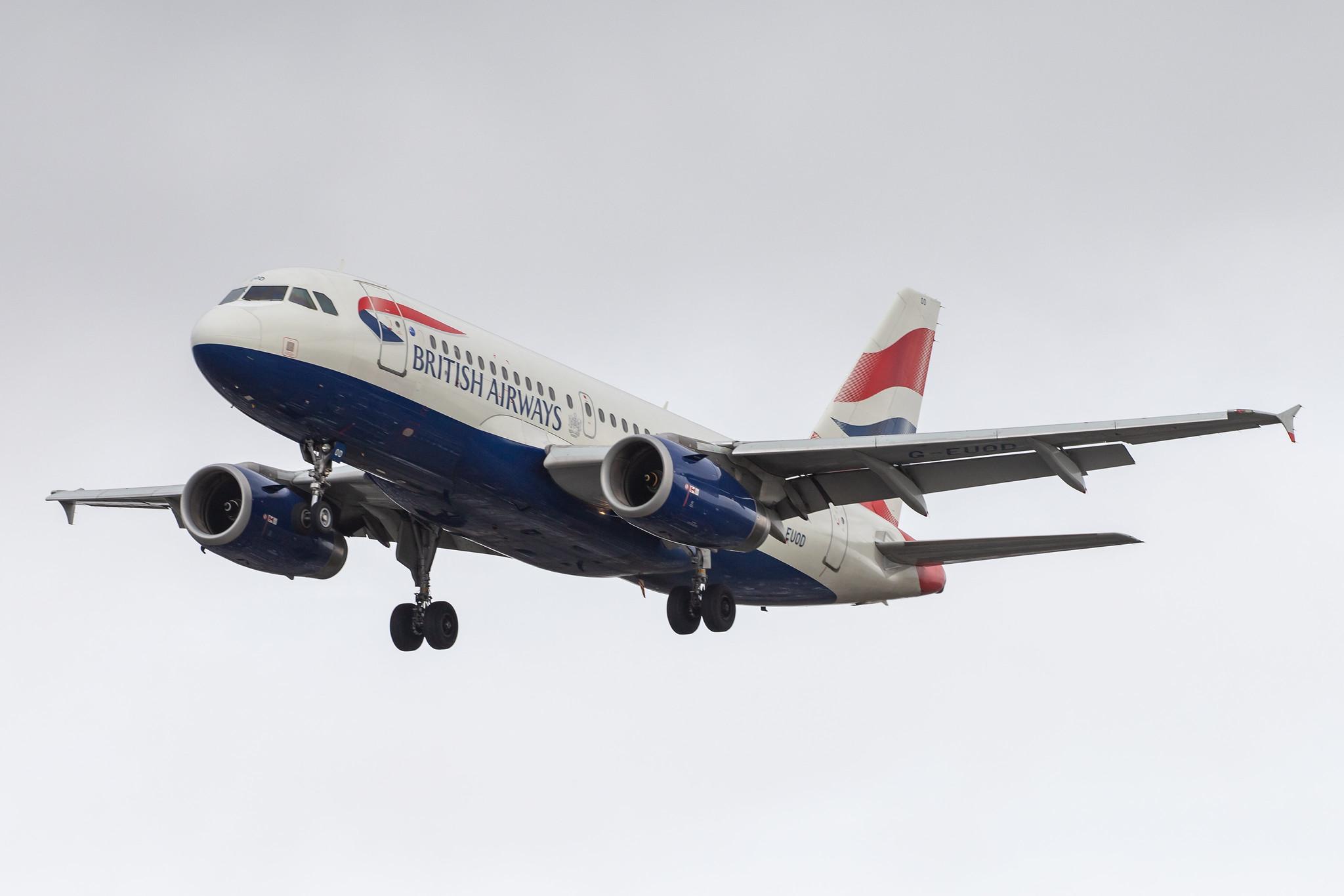 London Heathrow Airport: British Airways (BA / BAW) |  Airbus A319-131 A319 | G-EUOD | MSN 1558