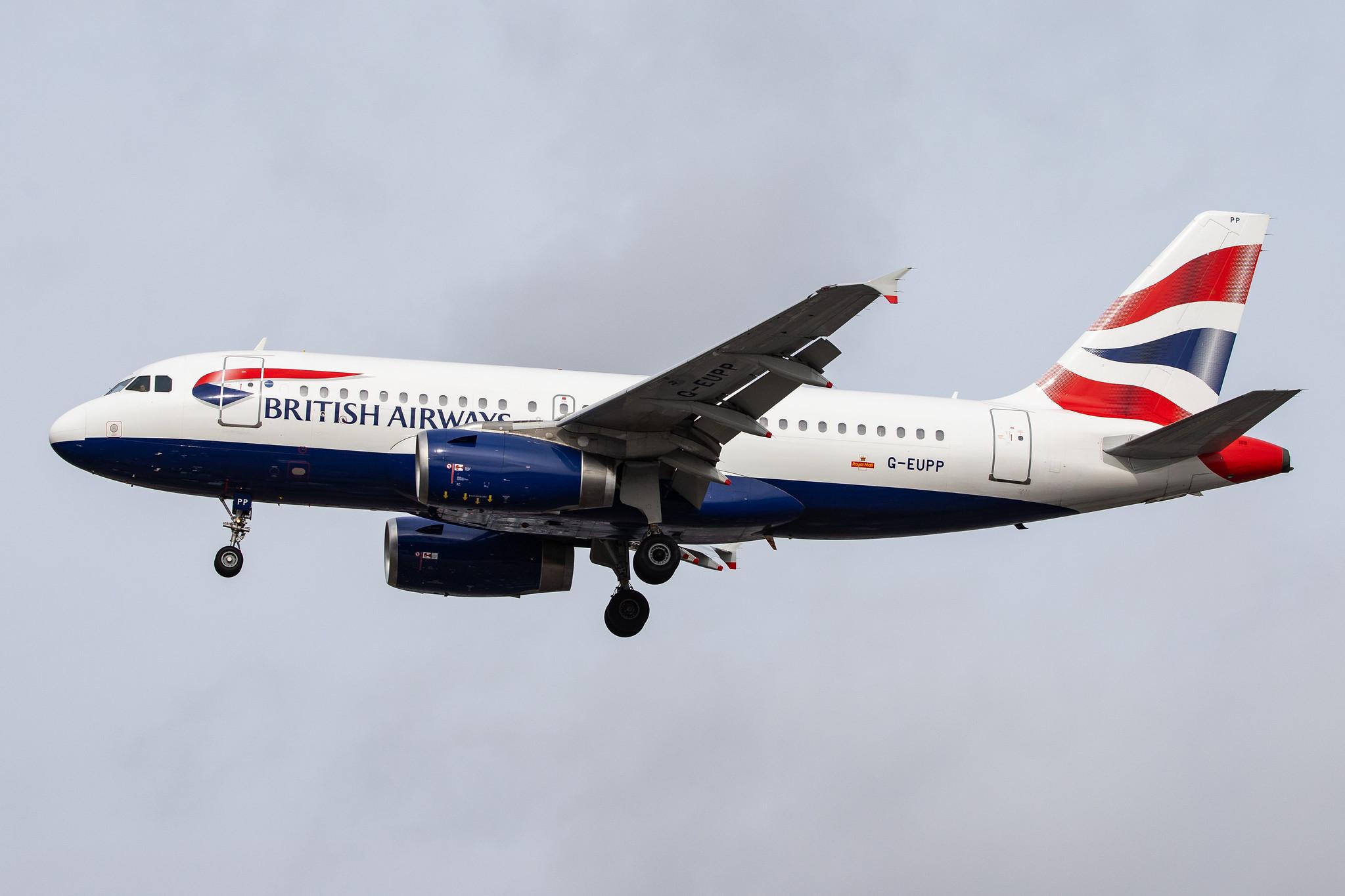London Heathrow Airport: British Airways (BA / BAW) |  Airbus A319-131 A319 | G-EUPP | MSN 1295