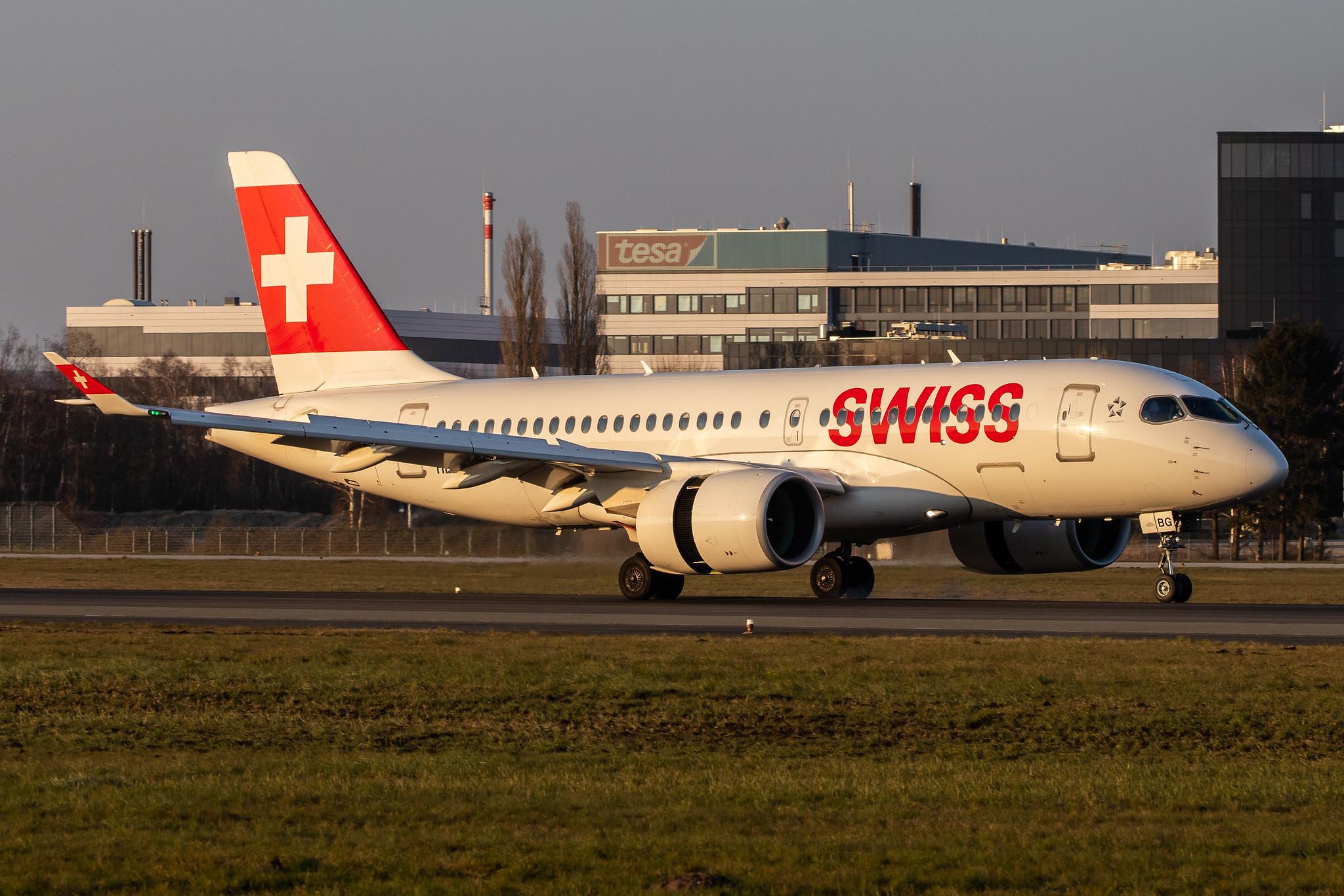 Hamburg Airport: Swiss (LX / SWR) |  Airbus A220-100 BCS1 | HB-JBG | MSN 50016