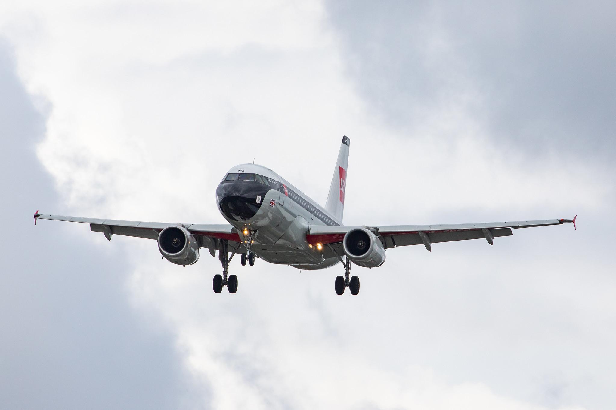 London Heathrow Airport: British Airways (BA / BAW) |  Livery: BEA Retro Livery |  Airbus A319-131 A319 | G-EUPJ | MSN 1232