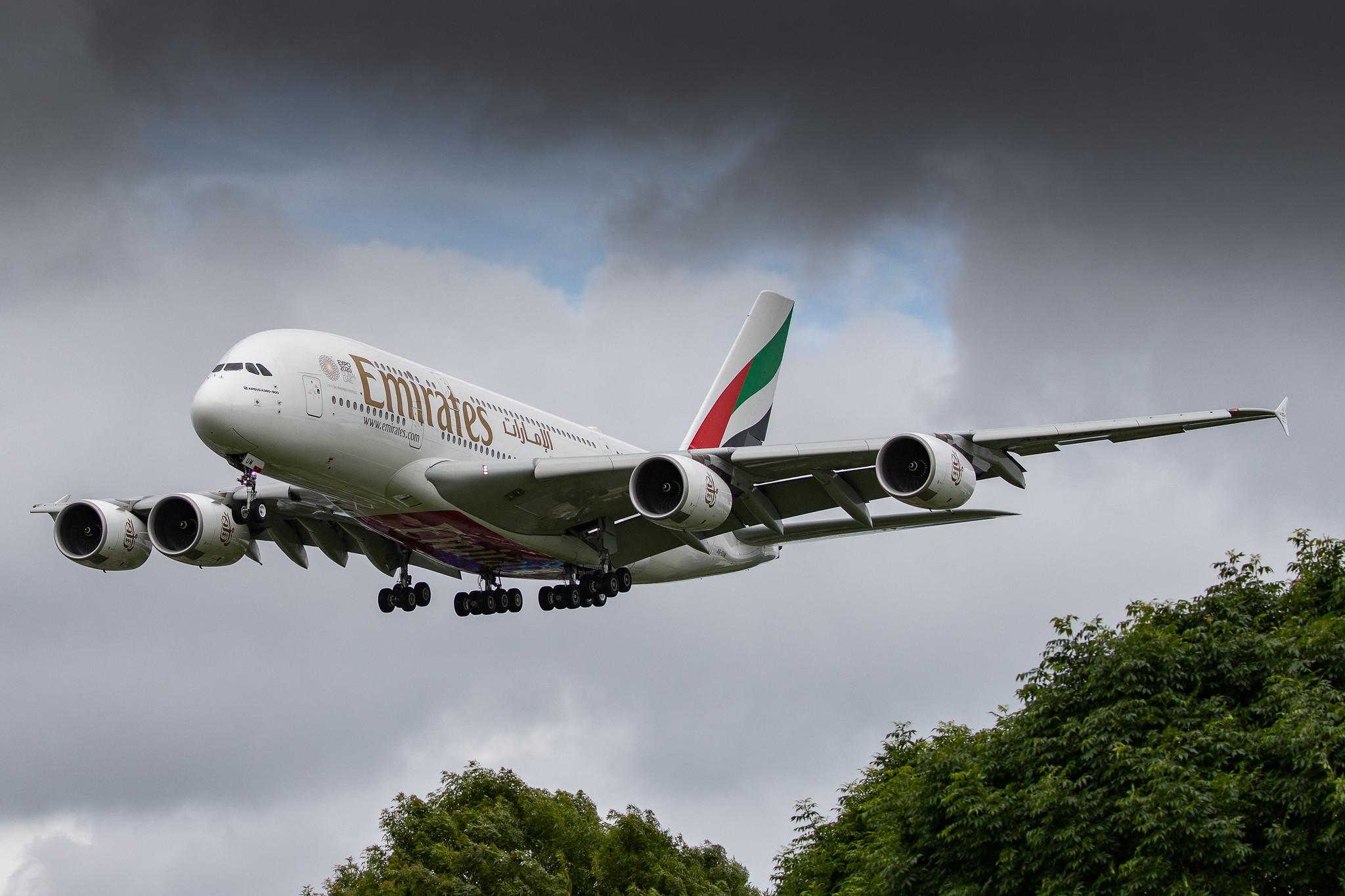 London Heathrow Airport: Emirates (EK / UAE) |  Airbus A380-842 A388 | A6-EUM | MSN 225