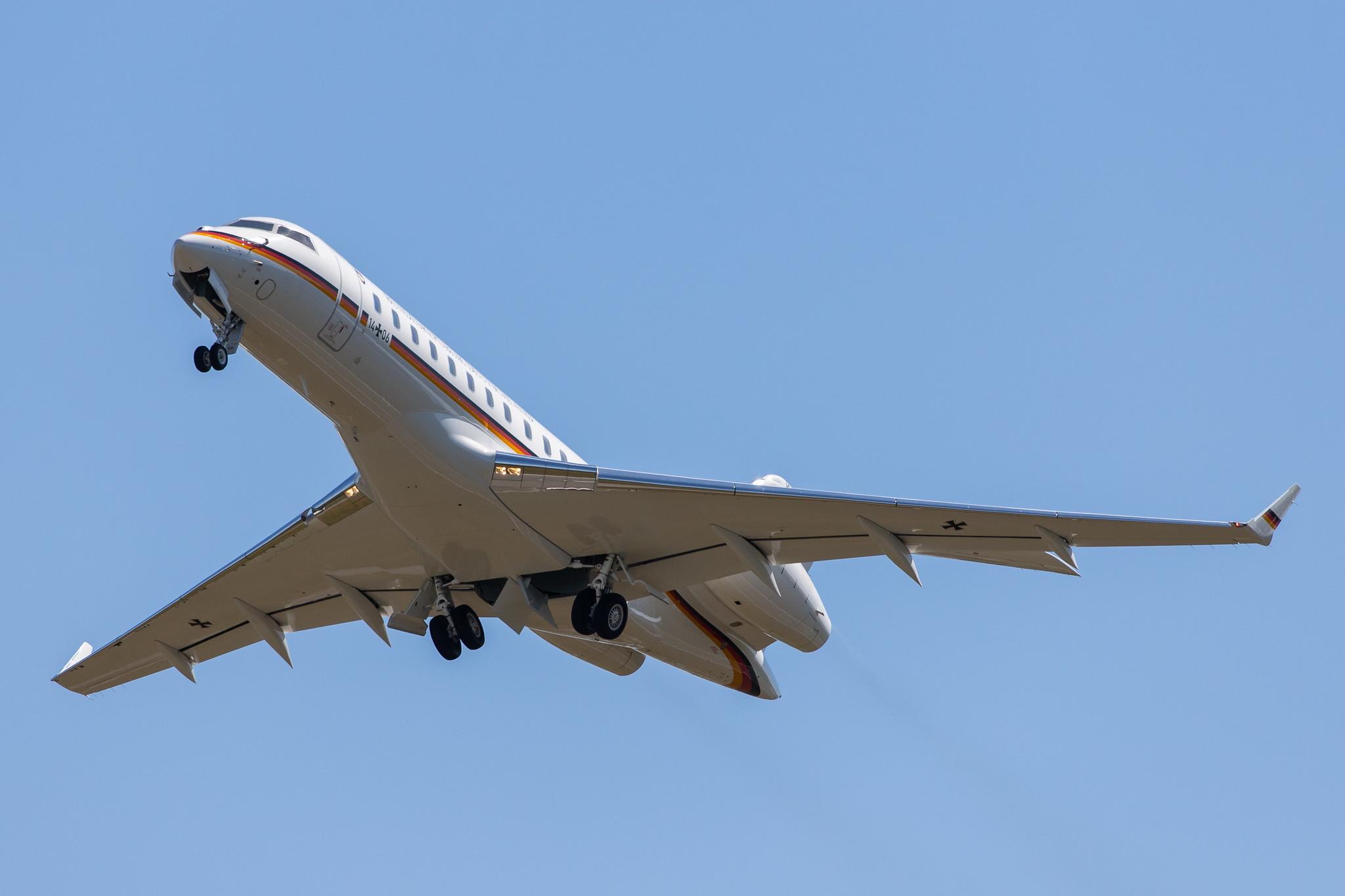 Hamburg Airport: German Air Force ( / GAF) | Bombardier BD-700-1A10 Global 6000 GLEX | 14+06 | MSN 9863