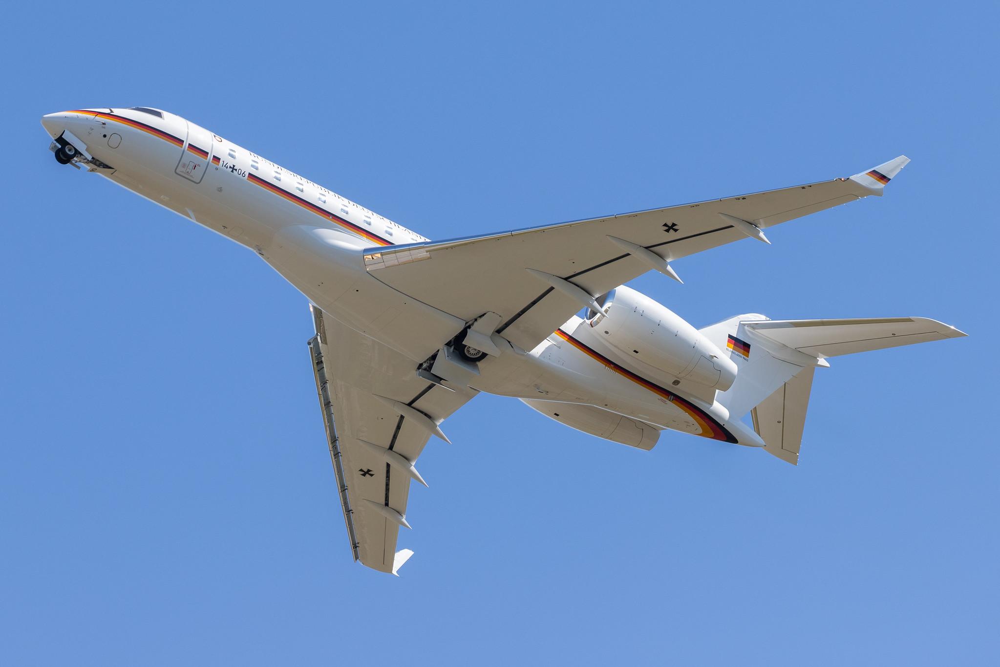 Hamburg Airport: German Air Force ( / GAF) | Bombardier BD-700-1A10 Global 6000 GLEX | 14+06 | MSN 9863