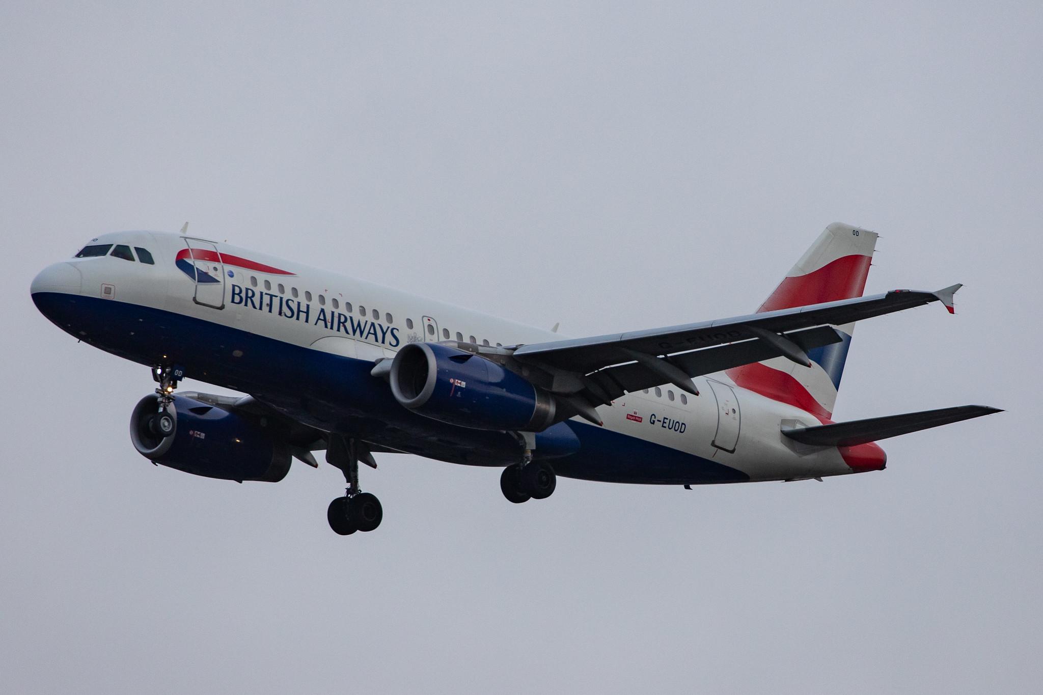 London Heathrow Airport: British Airways (BA / BAW) |  Airbus A319-131 A319 | G-EUOD | MSN 1558