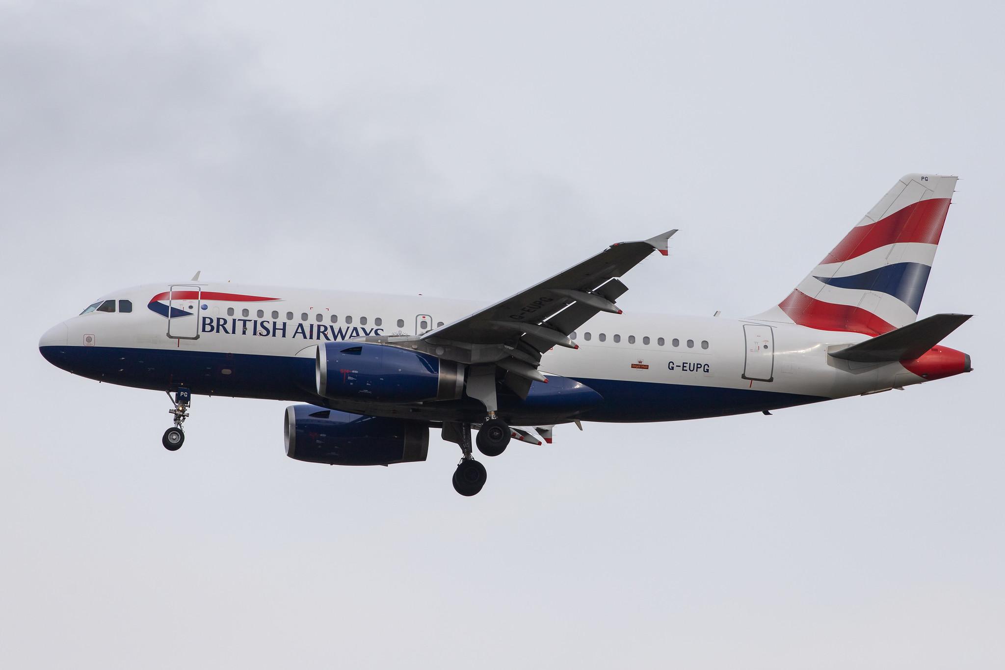 London Heathrow Airport: British Airways (BA / BAW) |  Airbus A319-131 A319 | G-EUPG | MSN 1222
