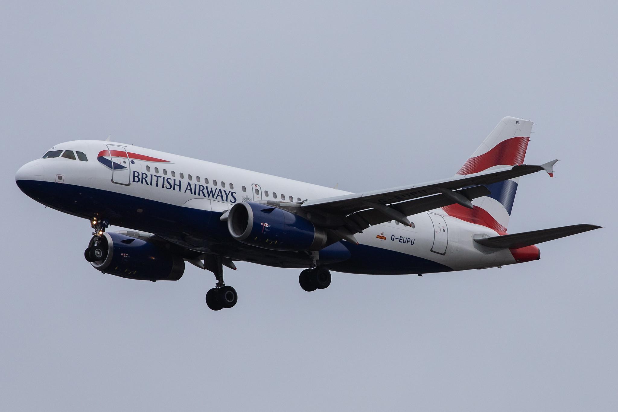 London Heathrow Airport: British Airways (BA / BAW) |  Airbus A319-131 A319 | G-EUPU | MSN 1384