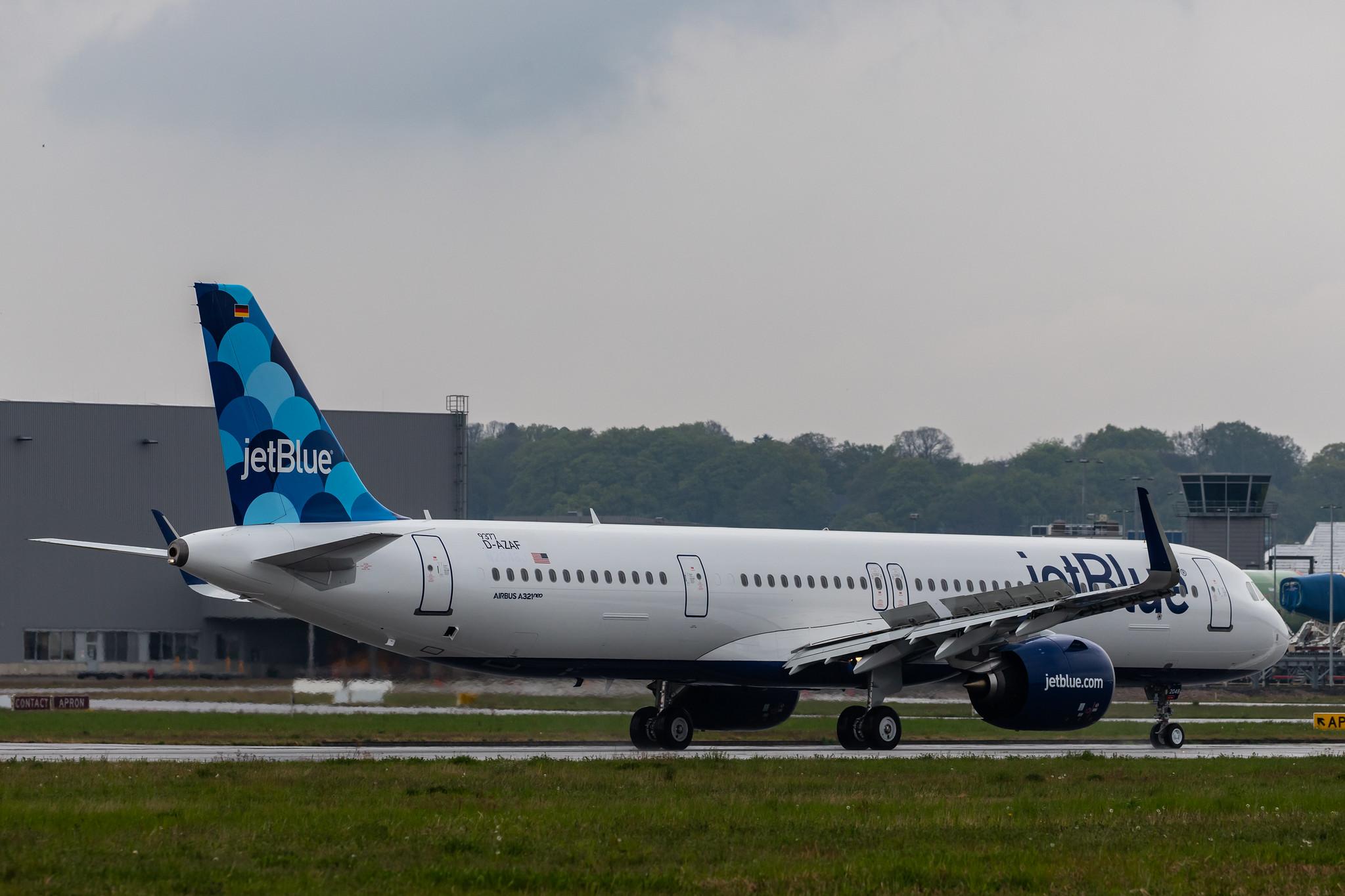 Flugplatz Hamburg-Finkenwerder: Airbus (/ AIB) |  Airbus A321-271NX A21N | D-AZAF | MSN 9377 (Future: JetBlue Airways B6 / JBU, N2048J)
