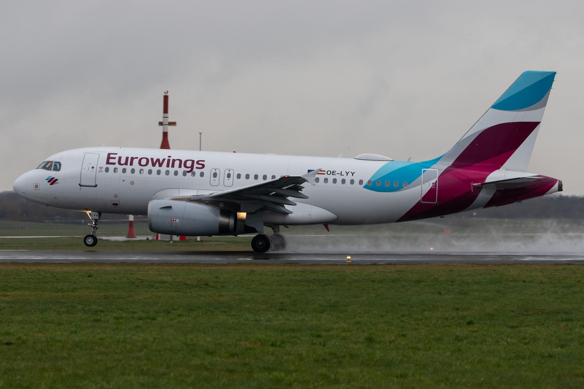 Hamburg Airport Apron: Eurowings (EW / EWG) | Operator: Eurowings Europe |  Airbus A319-132 A319 | OE-LYY | MSN 4256