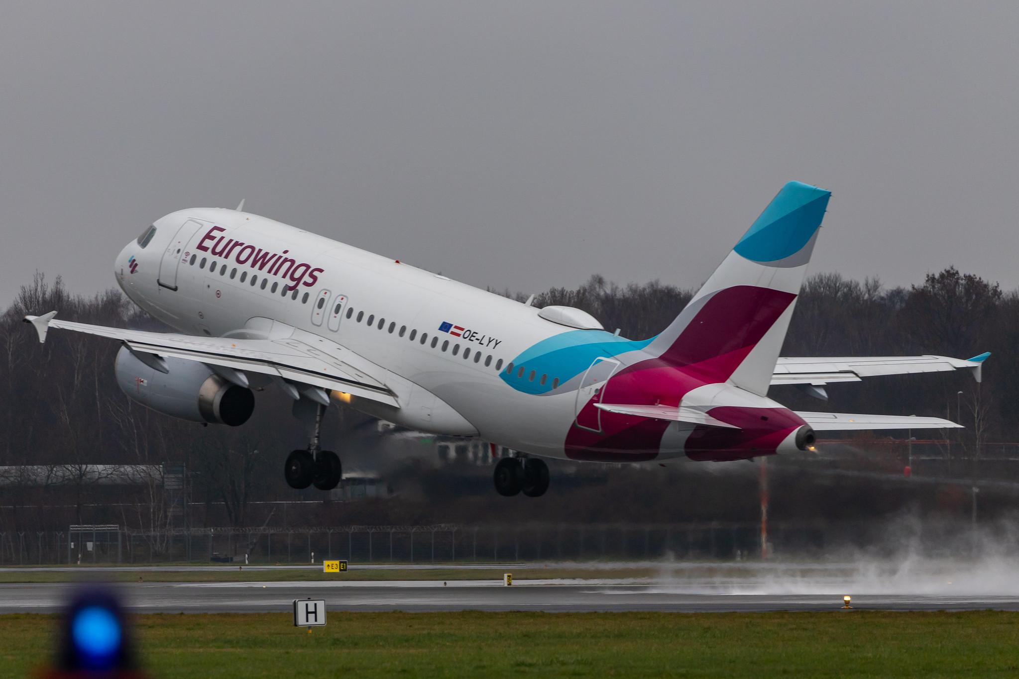 Hamburg Airport Apron: Eurowings (EW / EWG) | Operator: Eurowings Europe |  Airbus A319-132 A319 | OE-LYY | MSN 4256