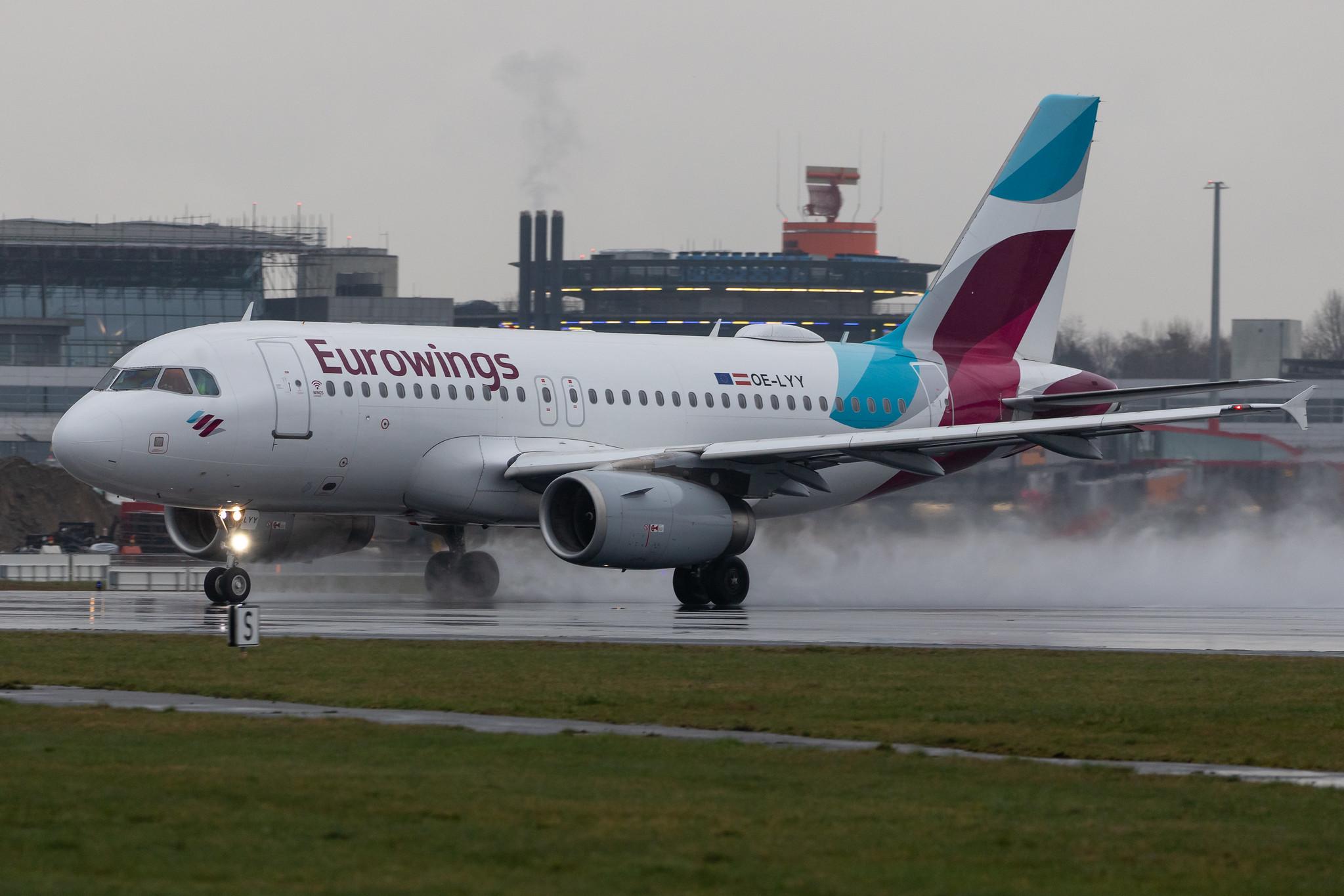 Hamburg Airport Apron: Eurowings (EW / EWG) | Operator: Eurowings Europe |  Airbus A319-132 A319 | OE-LYY | MSN 4256