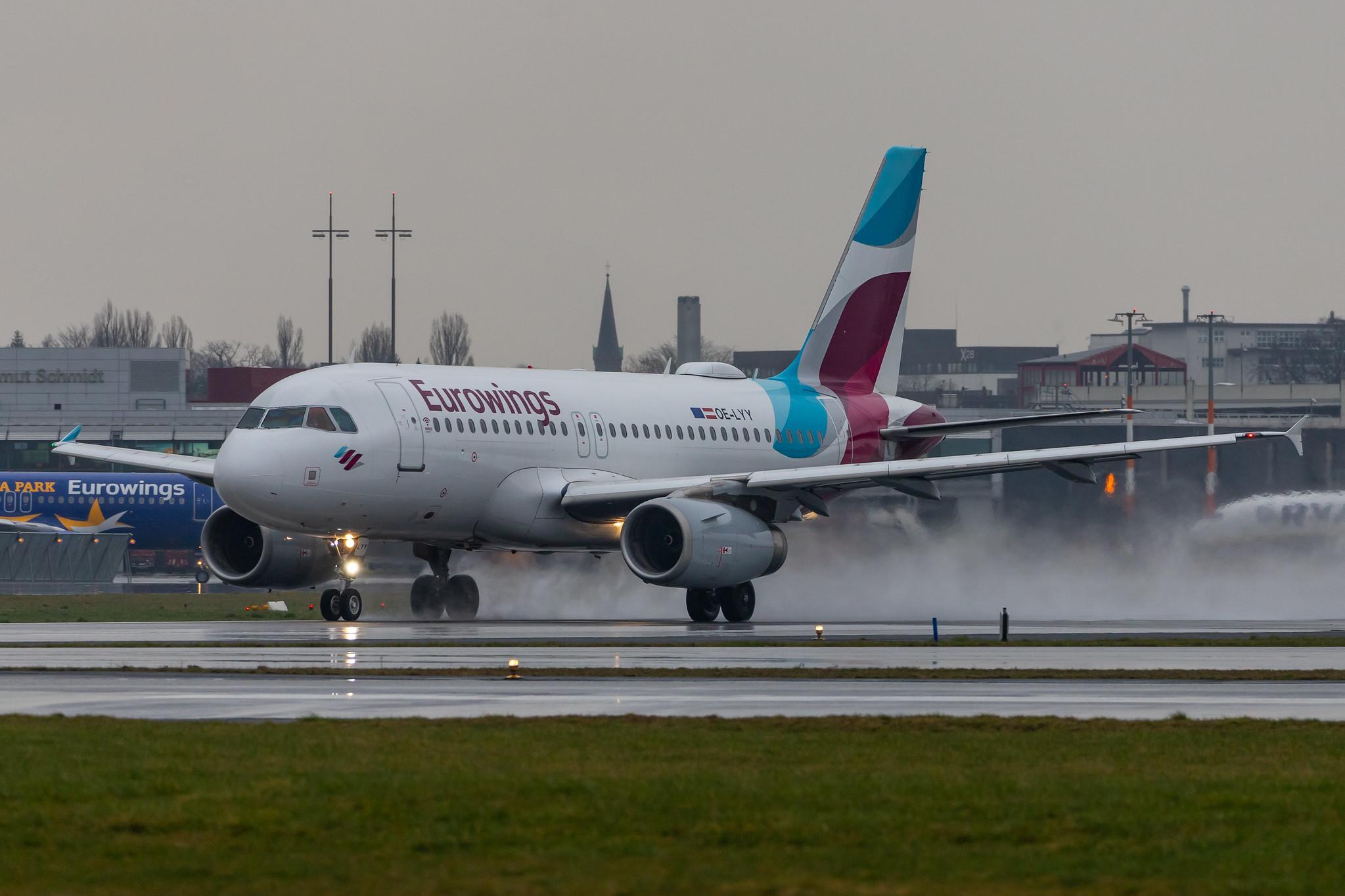 Hamburg Airport Apron: Eurowings (EW / EWG) | Operator: Eurowings Europe |  Airbus A319-132 A319 | OE-LYY | MSN 4256