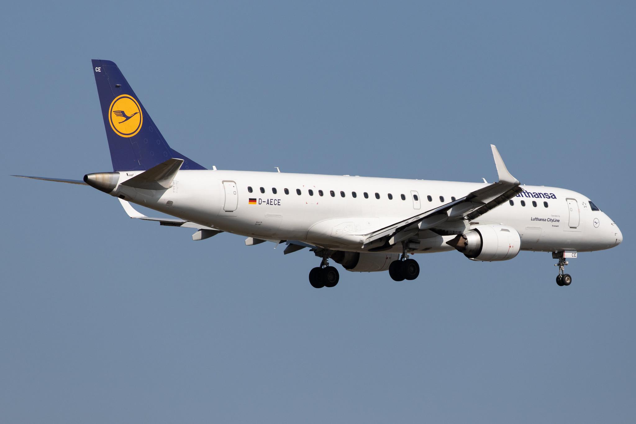 Frankfurt Airport: Lufthansa (LH / DLH) | Operator: Lufthansa CityLine |  Embraer E190LR E190 | D-AECE | MSN 19000341