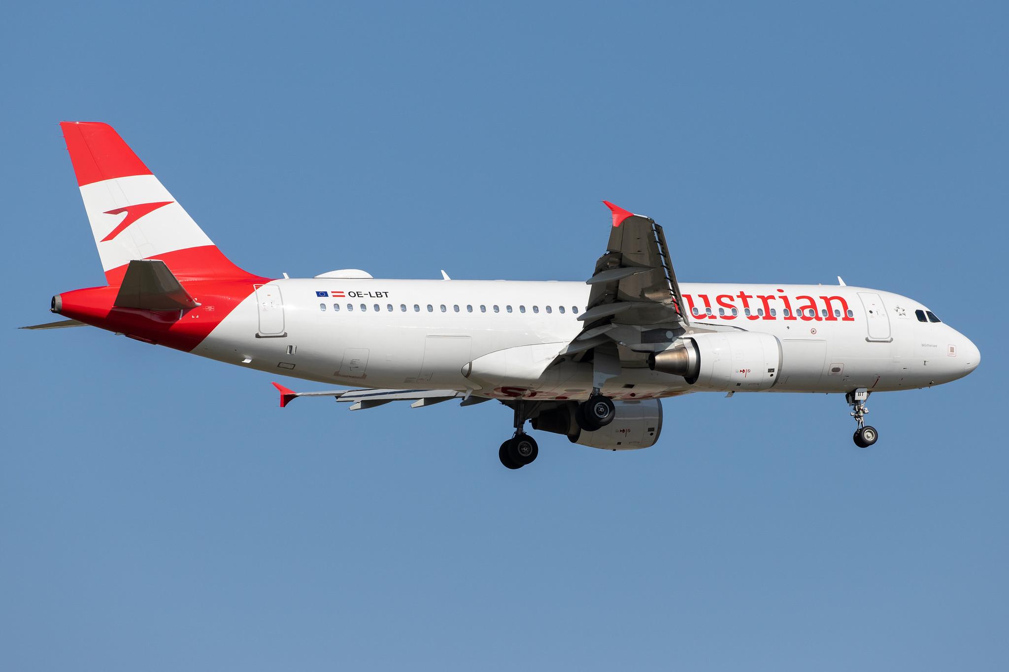 Frankfurt Airport: Austrian Airlines (OS / AUA) |  Airbus A320-214 A320 | OE-LBT | MSN 1387