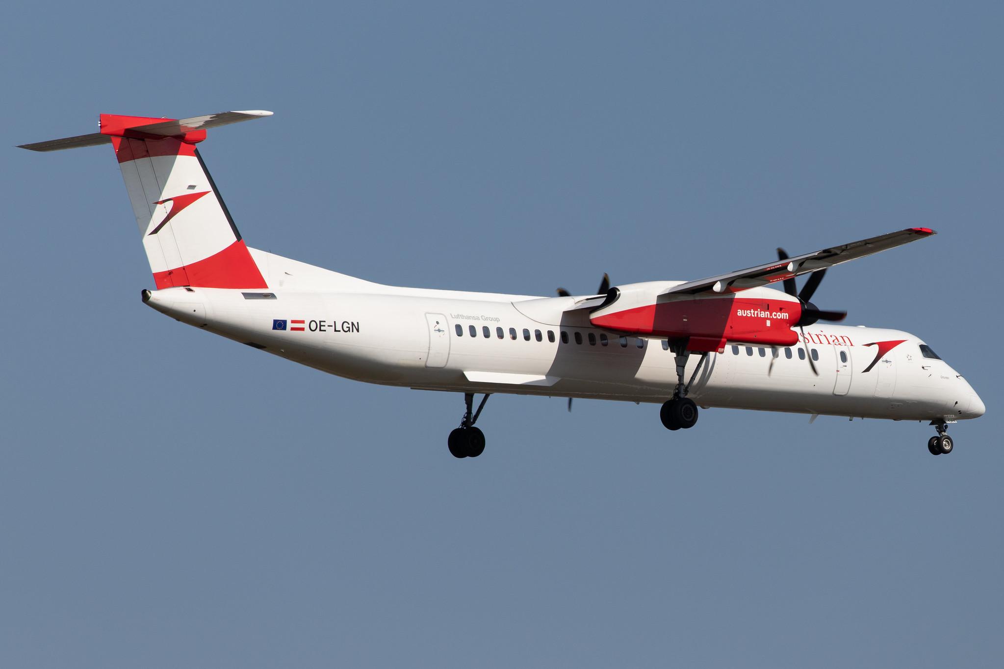 Frankfurt Airport: Austrian Airlines (OS / AUA) |  De Havilland Canada Dash 8-400 DH8D | OE-LGN | MSN 4326
