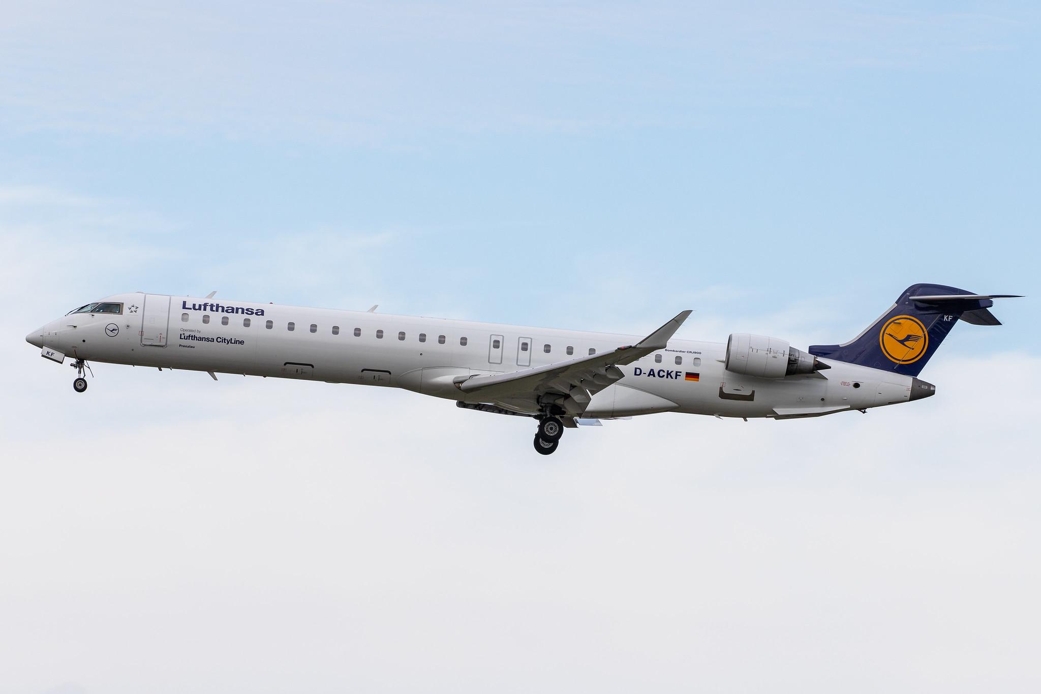 Frankfurt Airport: Lufthansa (LH / DLH) | Operator: Lufthansa CityLine |  Bombardier CRJ-900LR CRJ9 | D-ACKF | MSN 15083