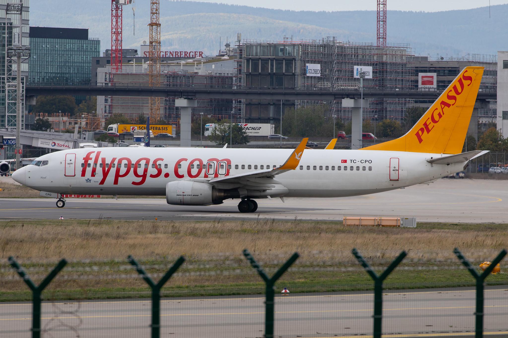 Frankfurt Airport: Pegasus Airlines (PC / PGT) |  Boeing 737-8AS B738 | TC-CPO | MSN 33641