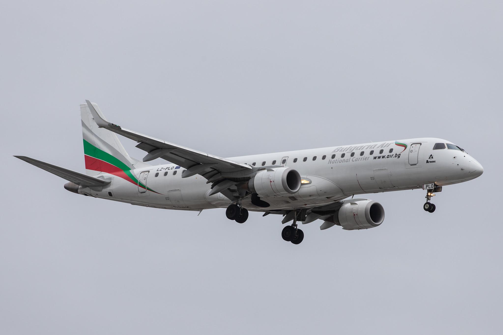 London Heathrow Airport: Bulgaria Air (FB / LZB) |  Embraer E190STD E190 | LZ-PLO | MSN 19000584