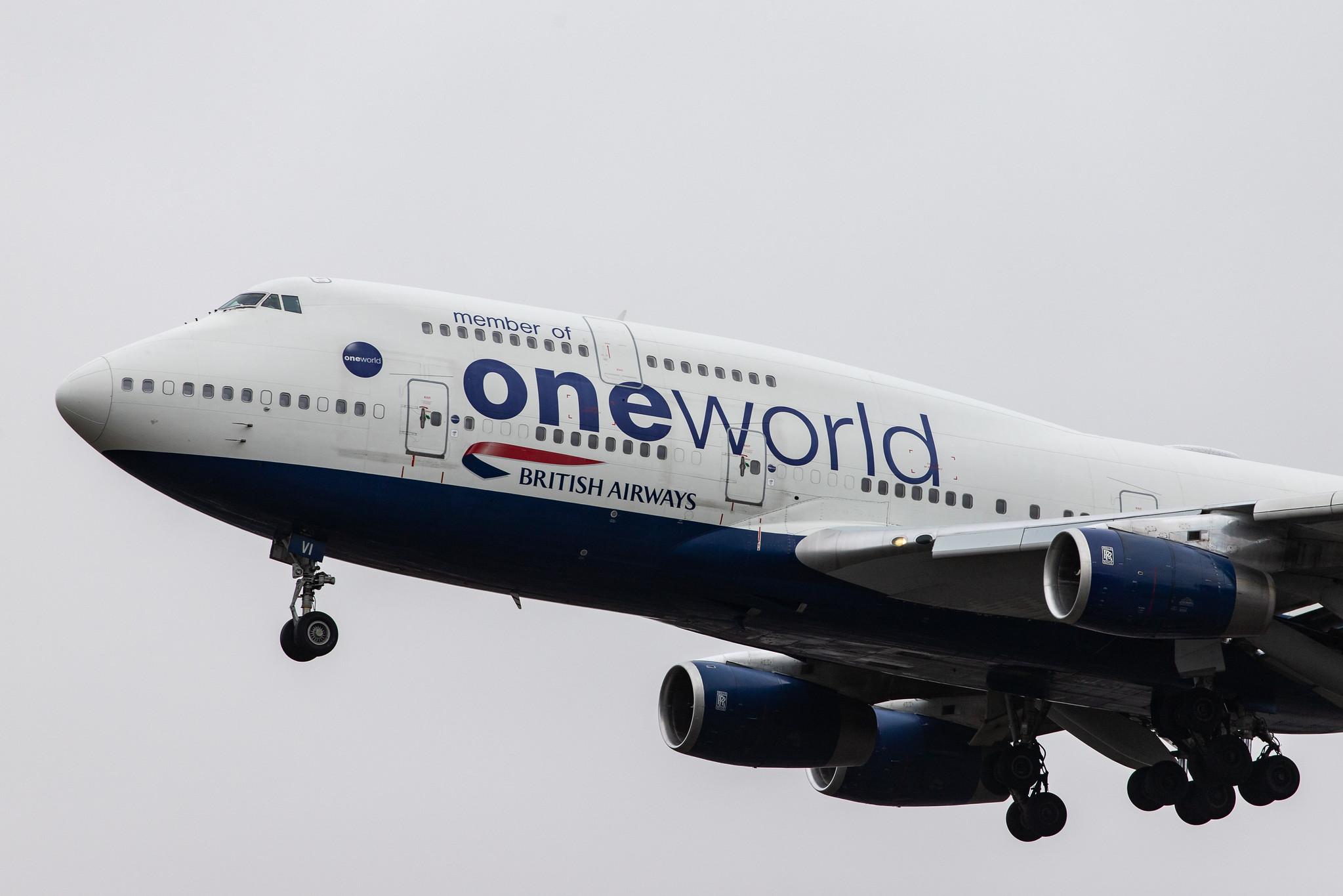 London Heathrow Airport: British Airways (BA / BAW) |  Livery: Oneworld livery |  Boeing 747-436 B744 | G-CIVI | MSN 25814