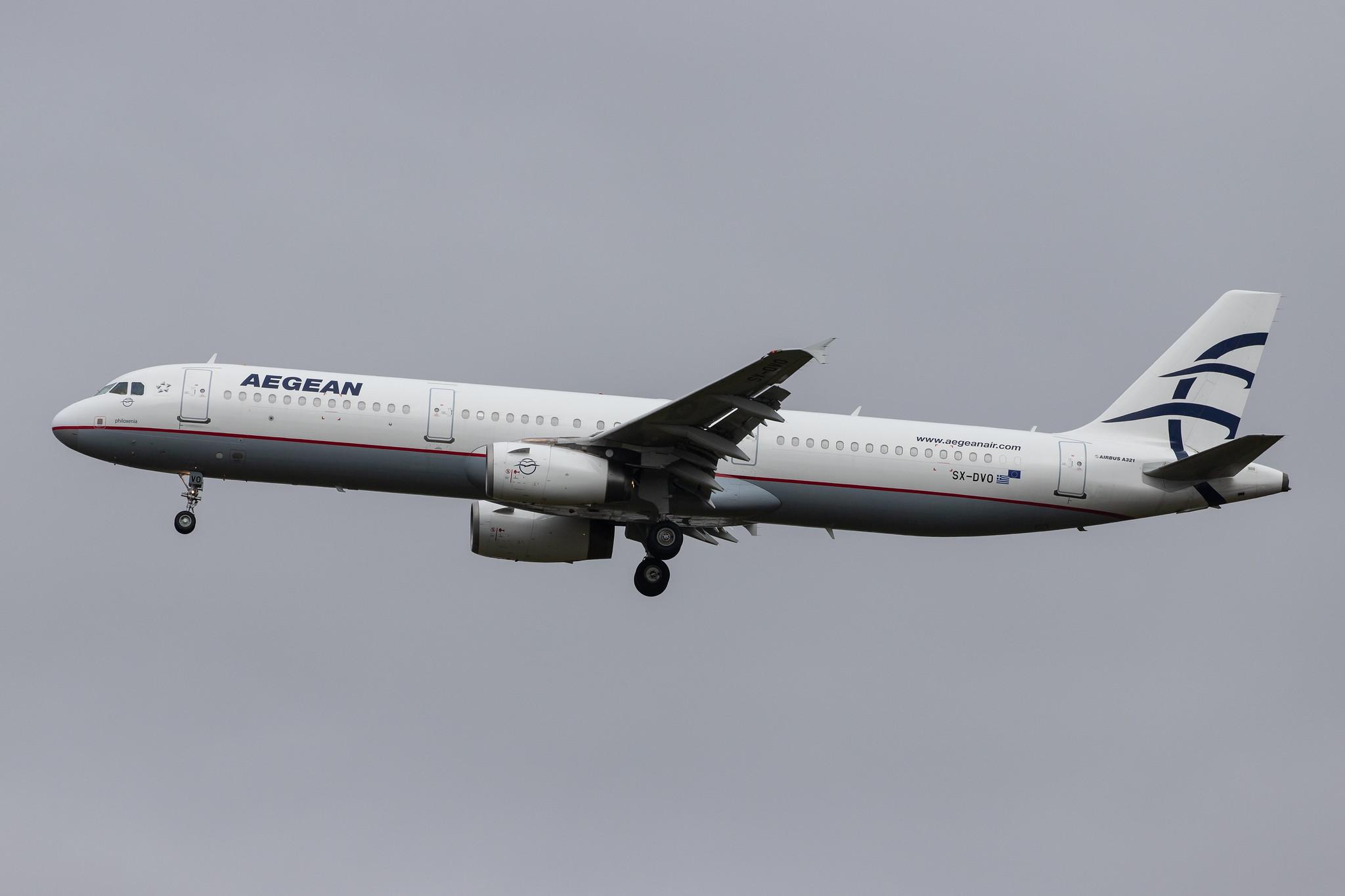 London Heathrow Airport: Aegean Airlines (A3 / AEE) |  Airbus A321-231 A321 | SX-DVO | MSN 3462