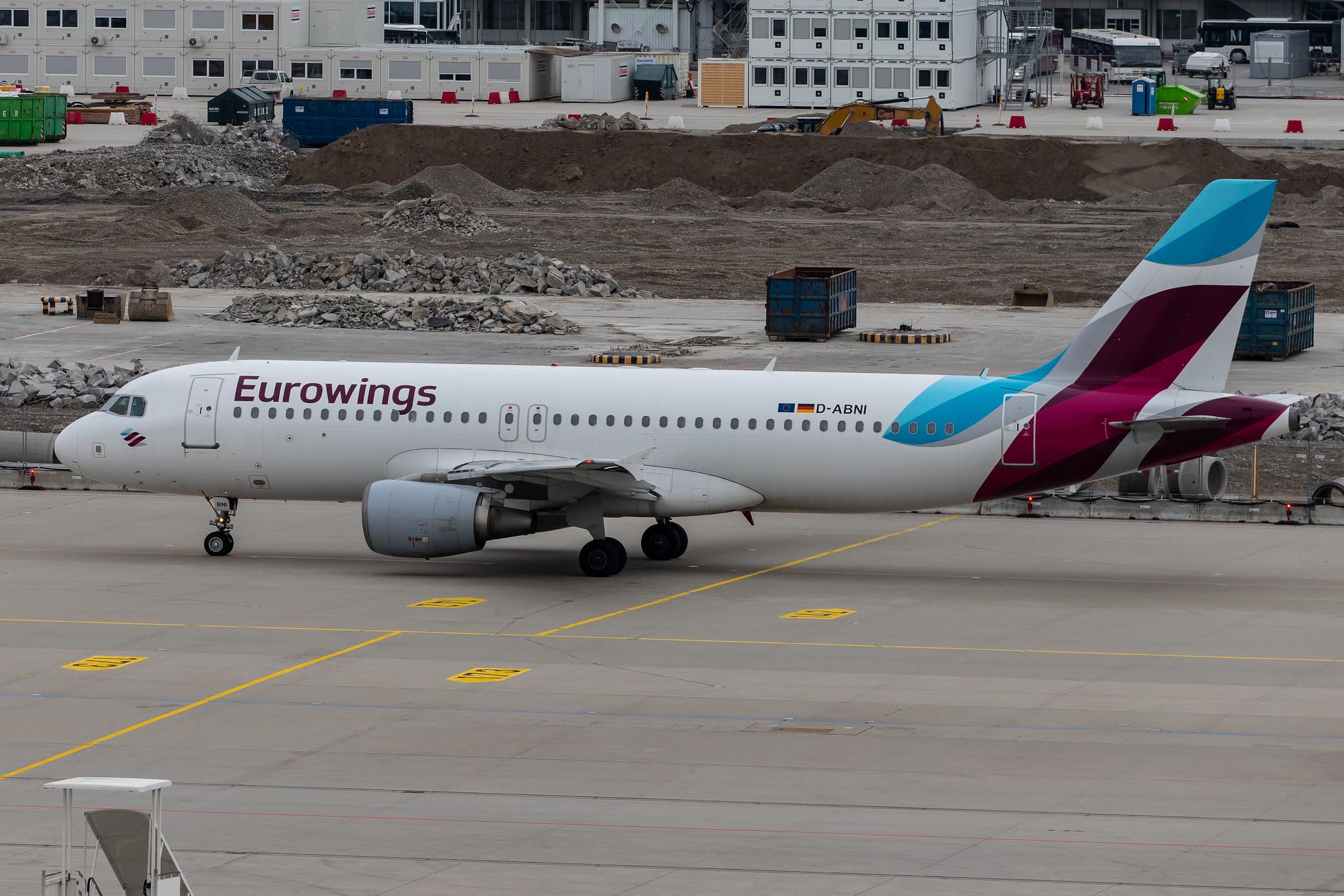 Munich Airport: Eurowings (EW / EWG) | Operator: Germanwings |  Airbus A320-214 A320 | D-ABNI | MSN 1717