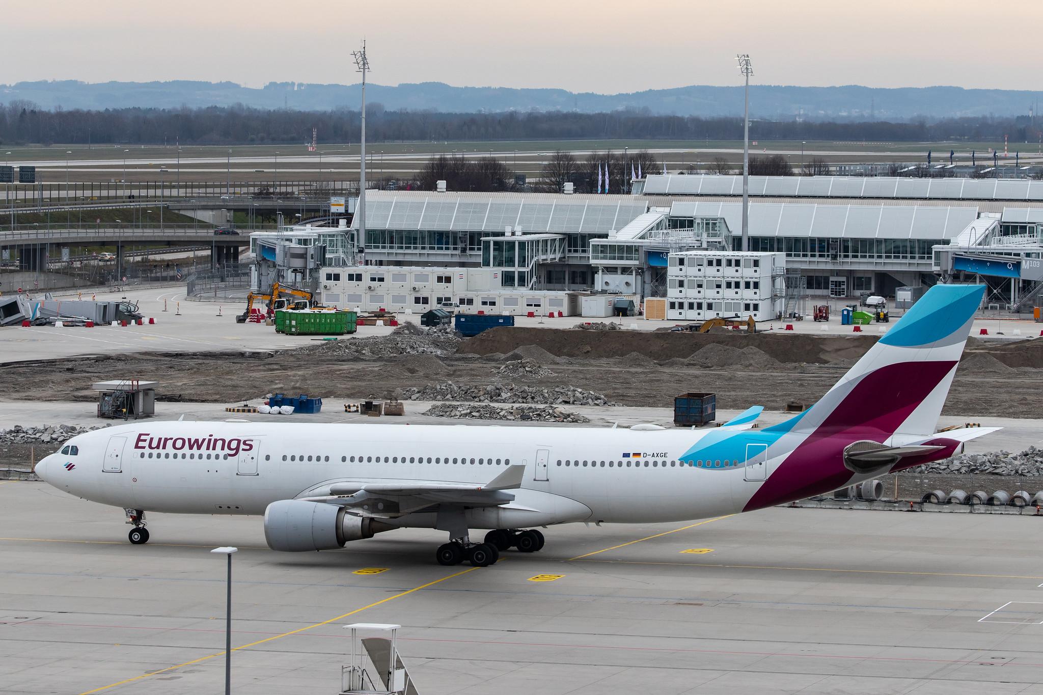 Munich Airport: Eurowings (EW / EWG) | Operator: SunExpress Deutschland |  Airbus A330-203 A332 | D-AXGE | MSN 0612