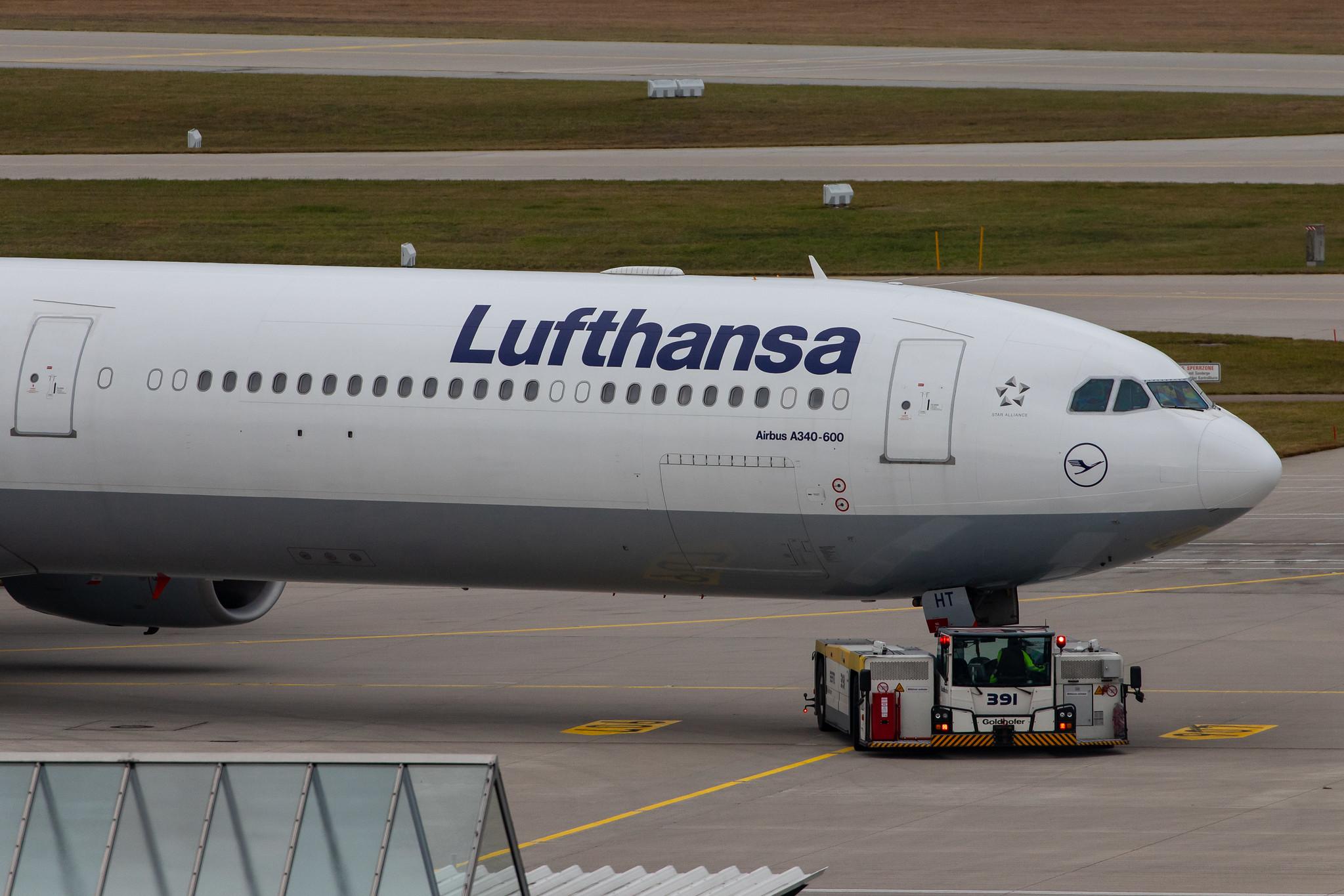 Munich Airport: Lufthansa (LH / DLH) |  Airbus A340-642 A346 | D-AIHT | MSN 0846