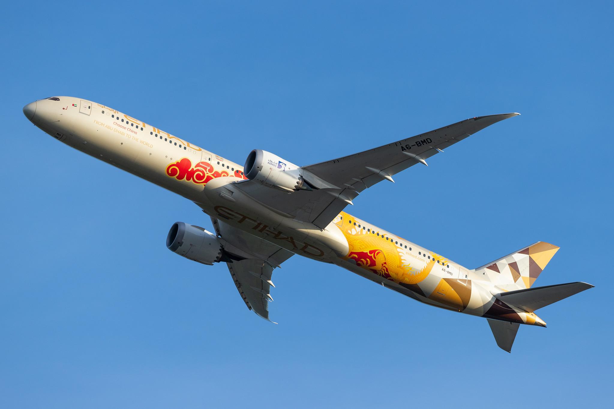 Frankfurt Airport: Etihad (EY / ETD) |  Livery: ADNOC-Choose China Livery | Operator: Etihad Airways |  Boeing 787-10 Dreamliner B78X | A6-BMD | MSN 60758