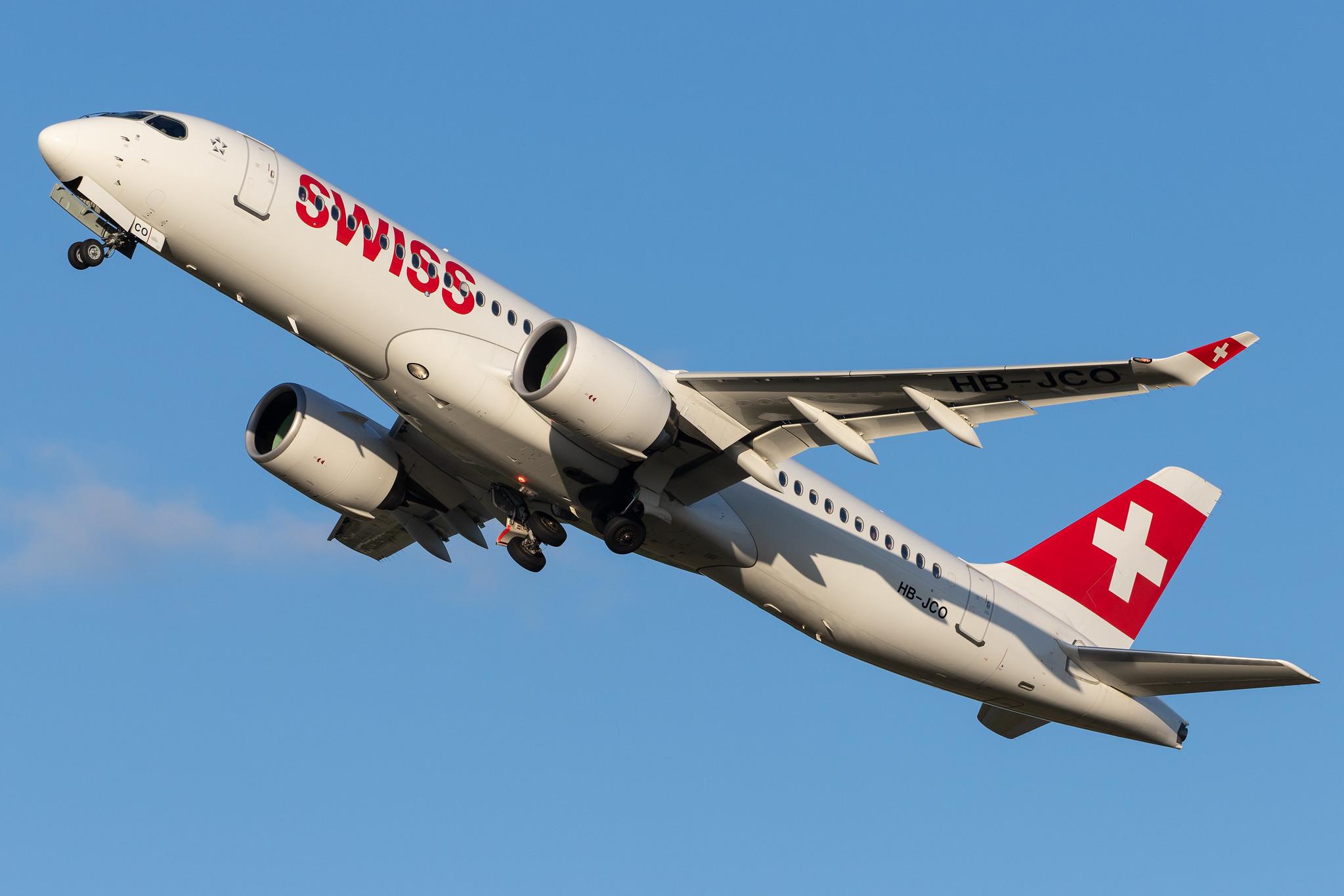 Hamburg Airport: Swiss (LX / SWR) |  Airbus A220-300 BCS3 | HB-JCO | MSN 55033